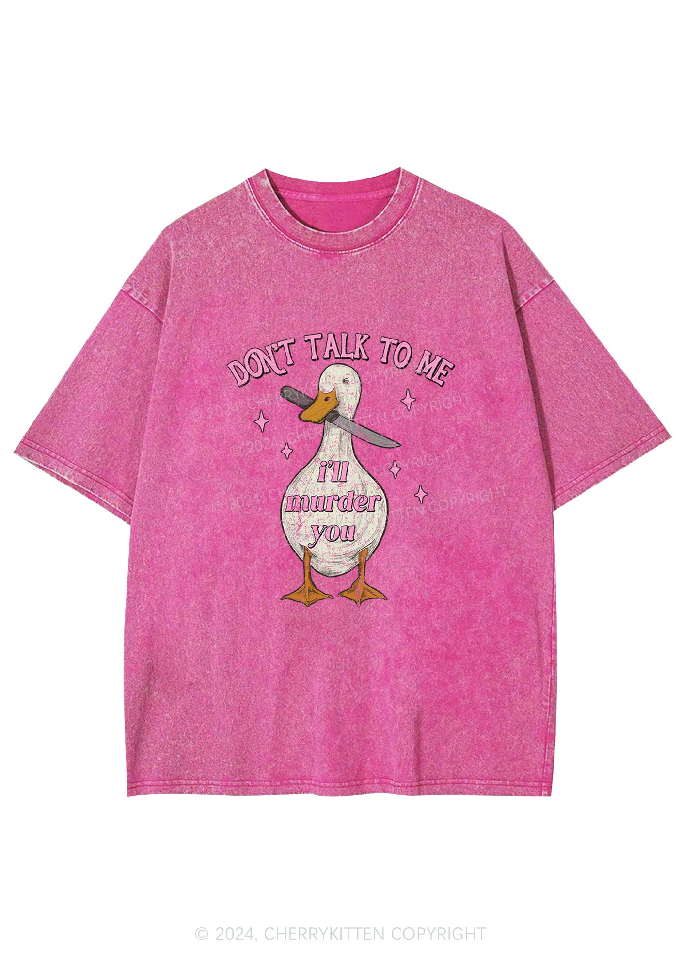 I'll Murder You Y2K Washed Tee Cherrykitten - Image 3