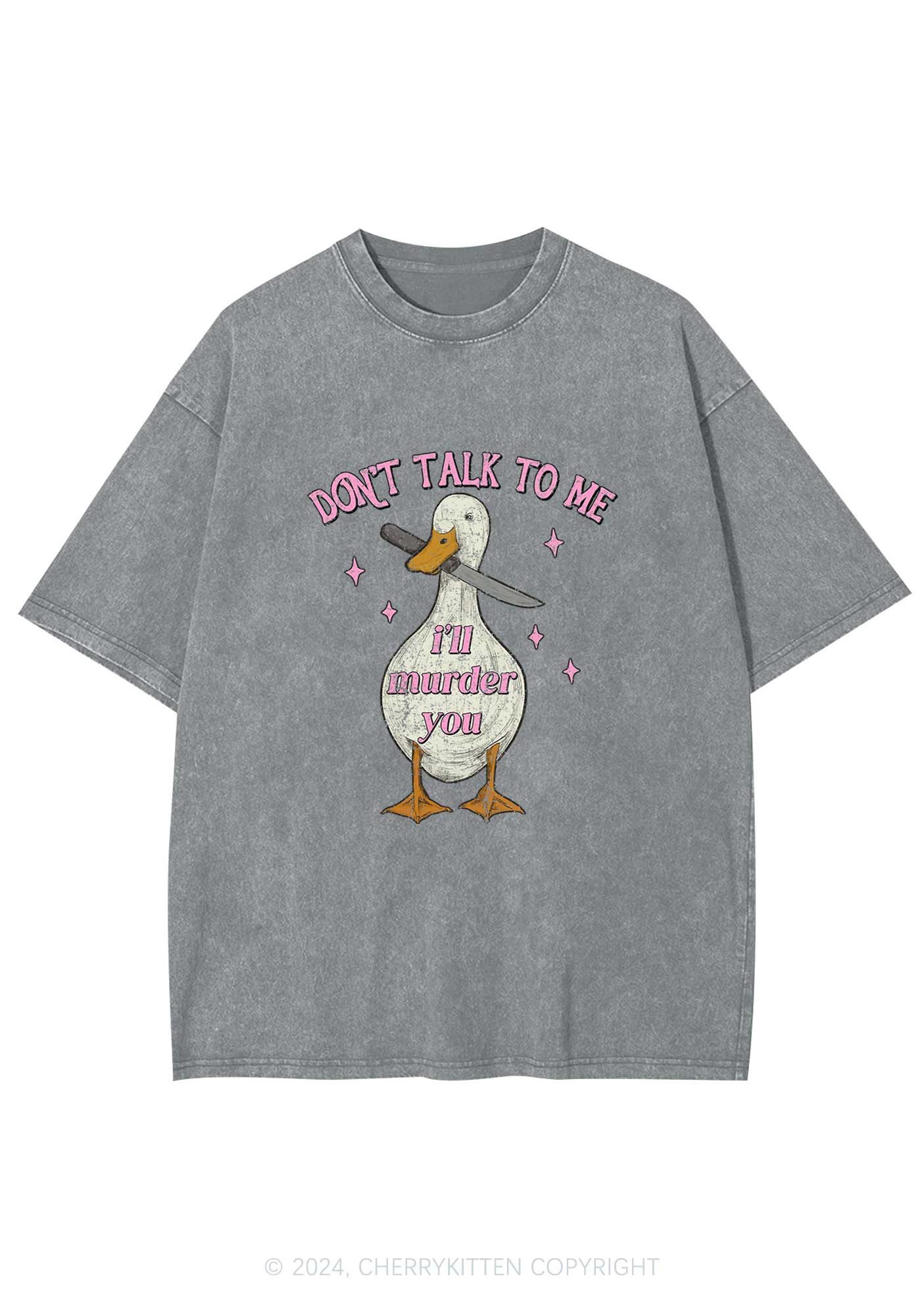 I'll Murder You Y2K Washed Tee Cherrykitten - Image 6