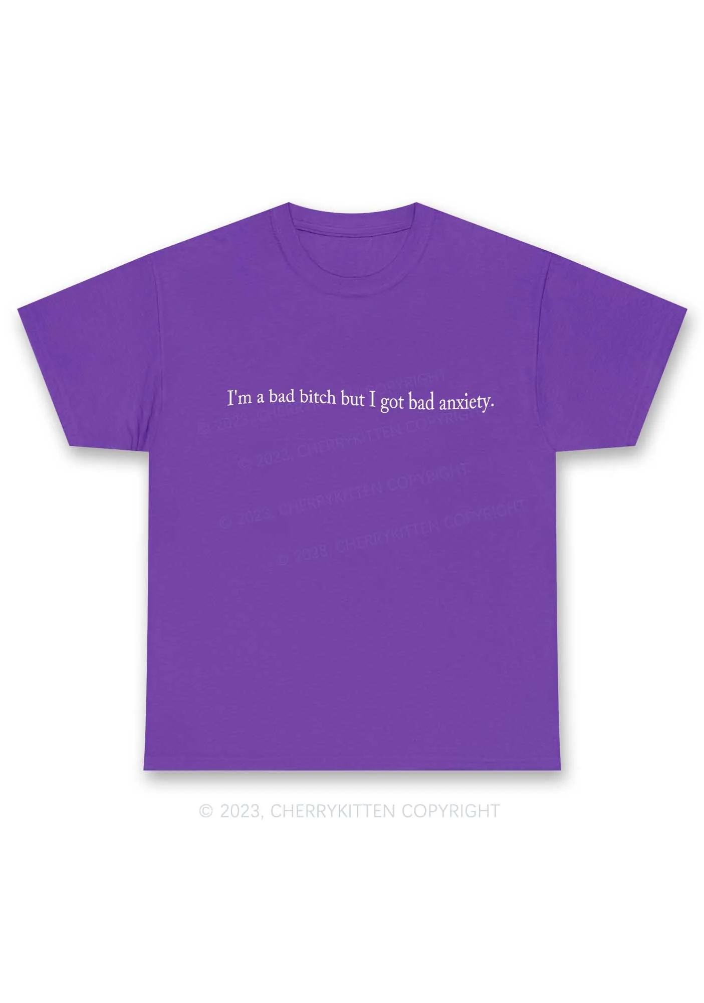 I'm A Bad Bxxch But I Got Bad Anxiety Y2K Chunky Shirt Cherrykitten - Image 3