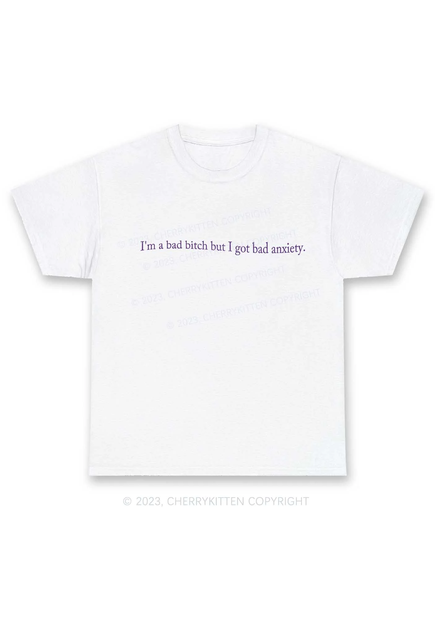 I'm A Bad Bxxch But I Got Bad Anxiety Y2K Chunky Shirt Cherrykitten - Image 4