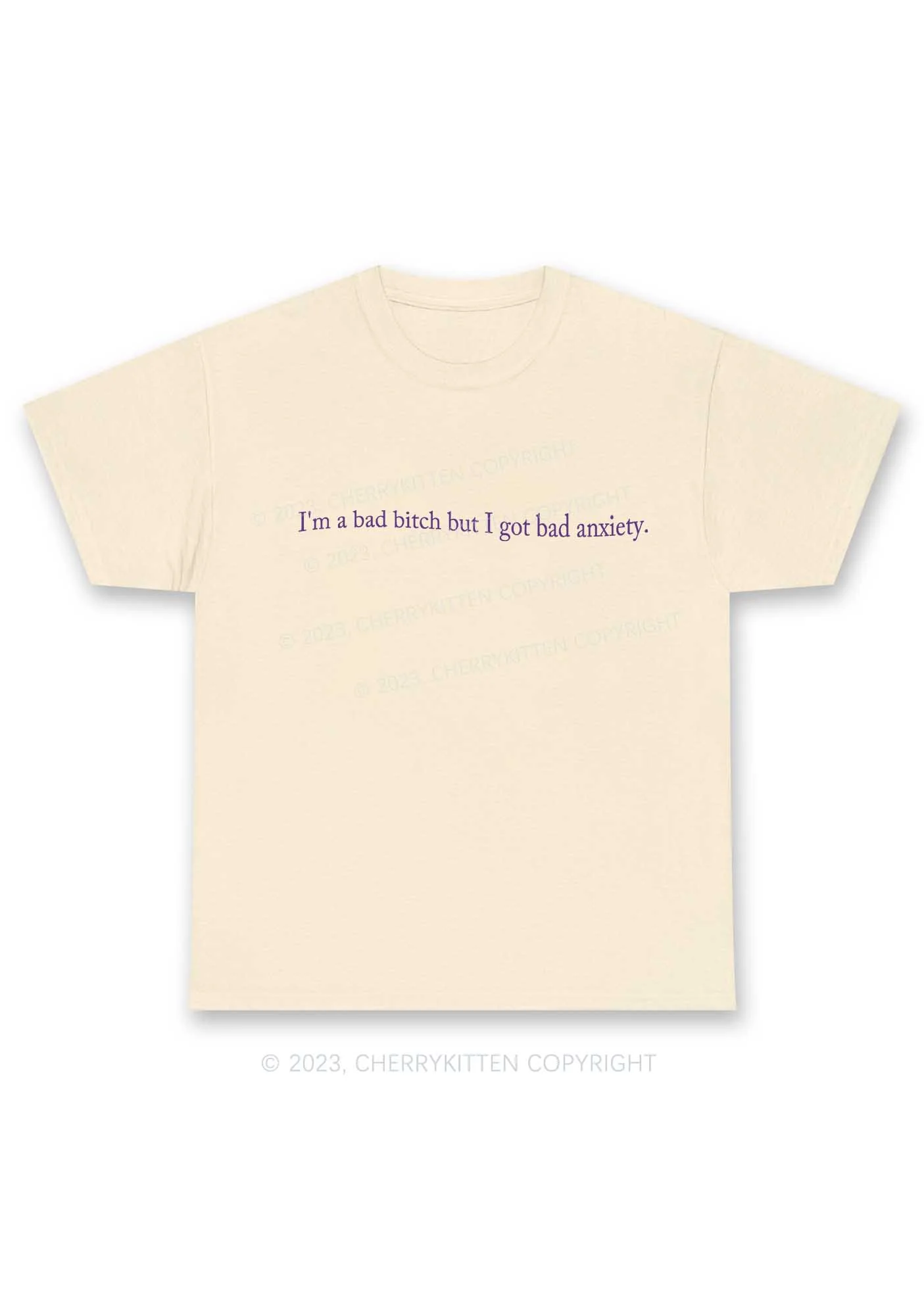 I'm A Bad Bxxch But I Got Bad Anxiety Y2K Chunky Shirt Cherrykitten - Image 5