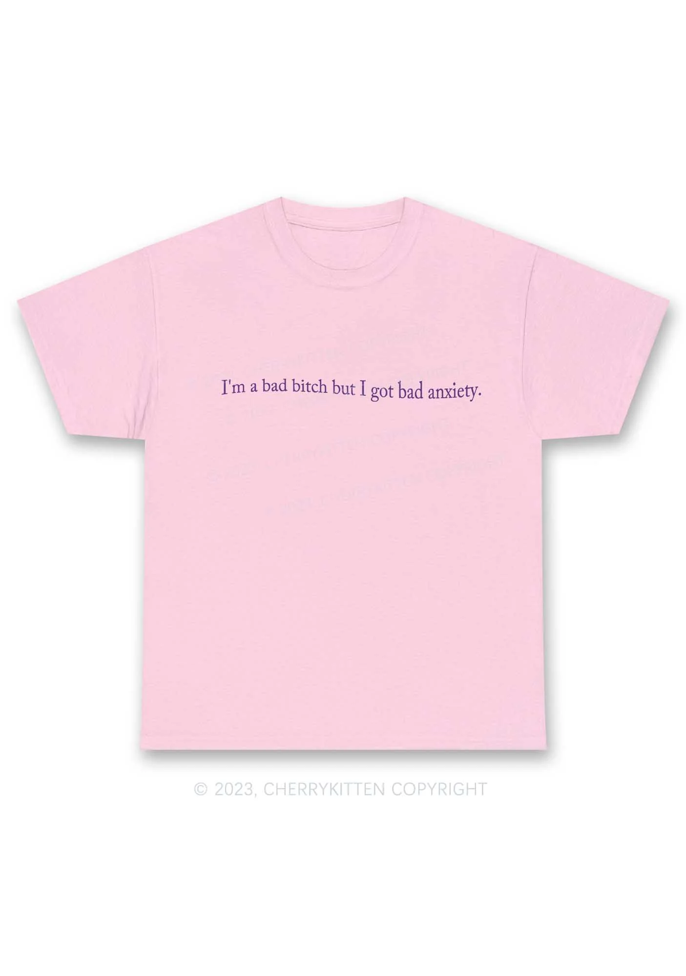 I'm A Bad Bxxch But I Got Bad Anxiety Y2K Chunky Shirt Cherrykitten - Image 6
