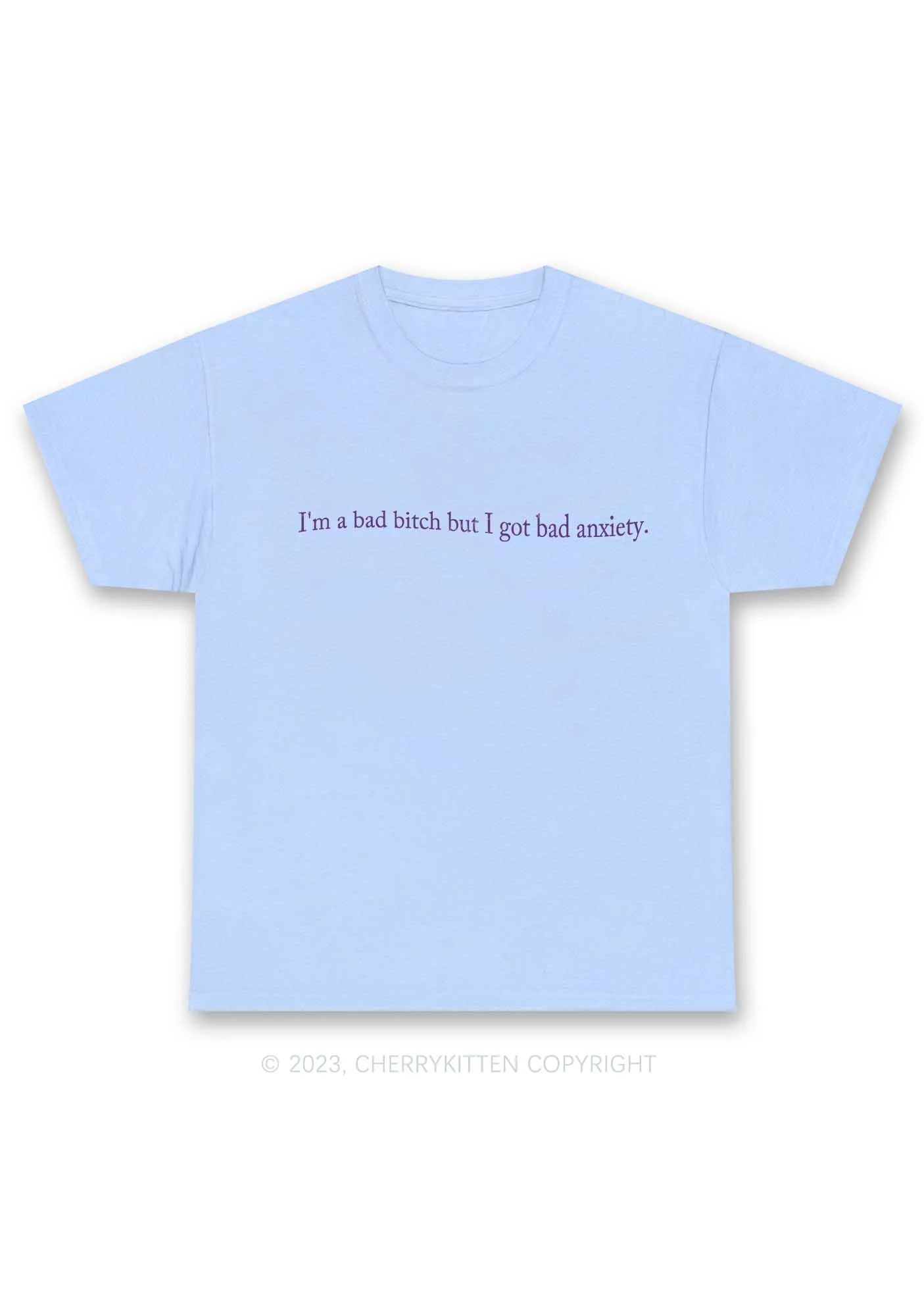 I'm A Bad Bxxch But I Got Bad Anxiety Y2K Chunky Shirt Cherrykitten - Image 8