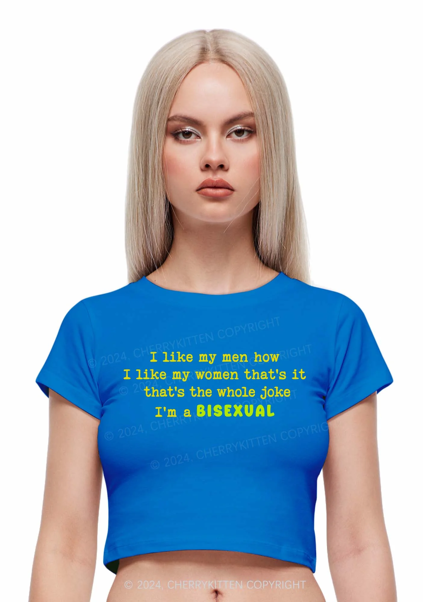 I'm A Bisexual Y2K Baby Tee Cherrykitten - Image 4