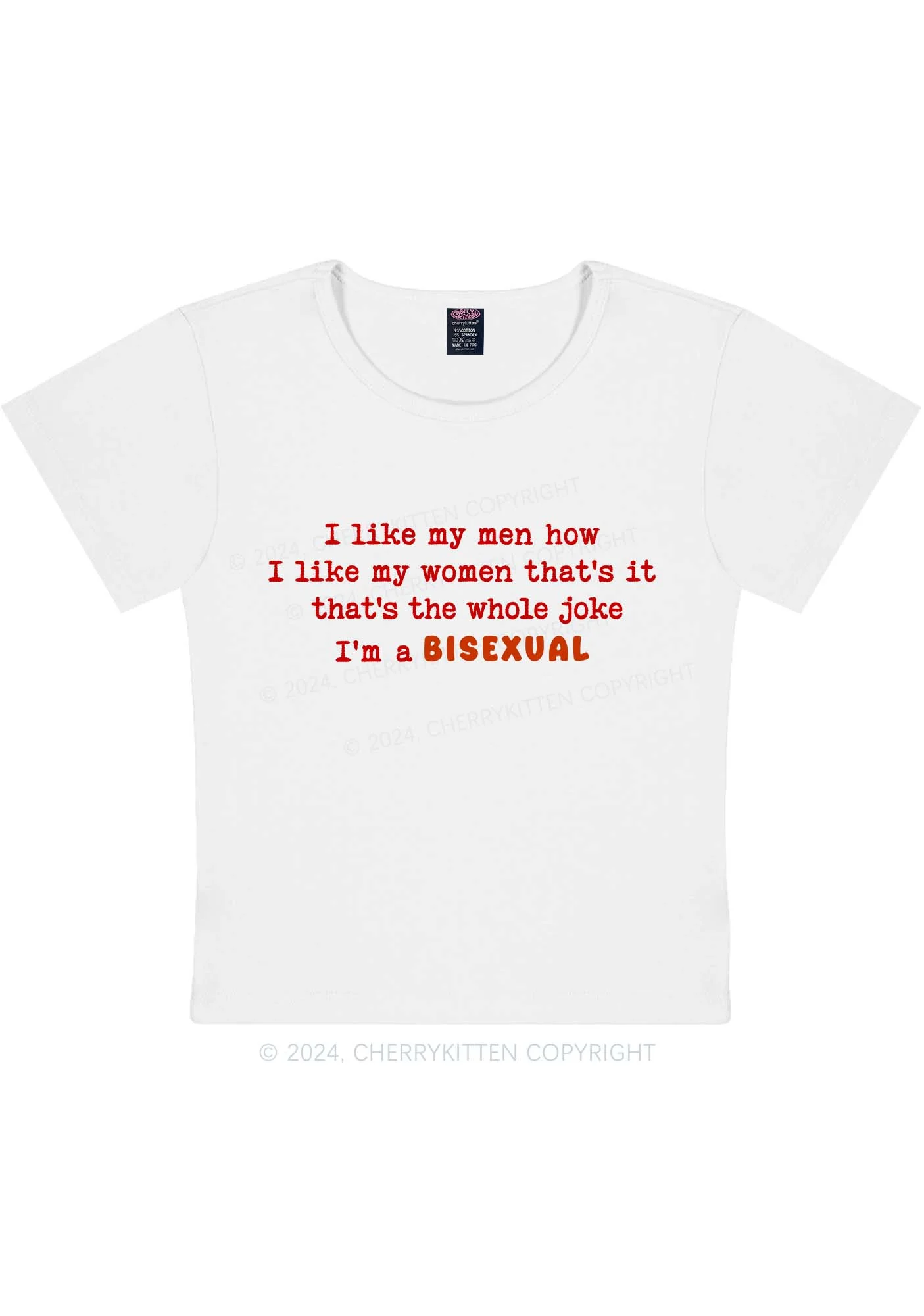 I'm A Bisexual Y2K Baby Tee Cherrykitten - Image 5