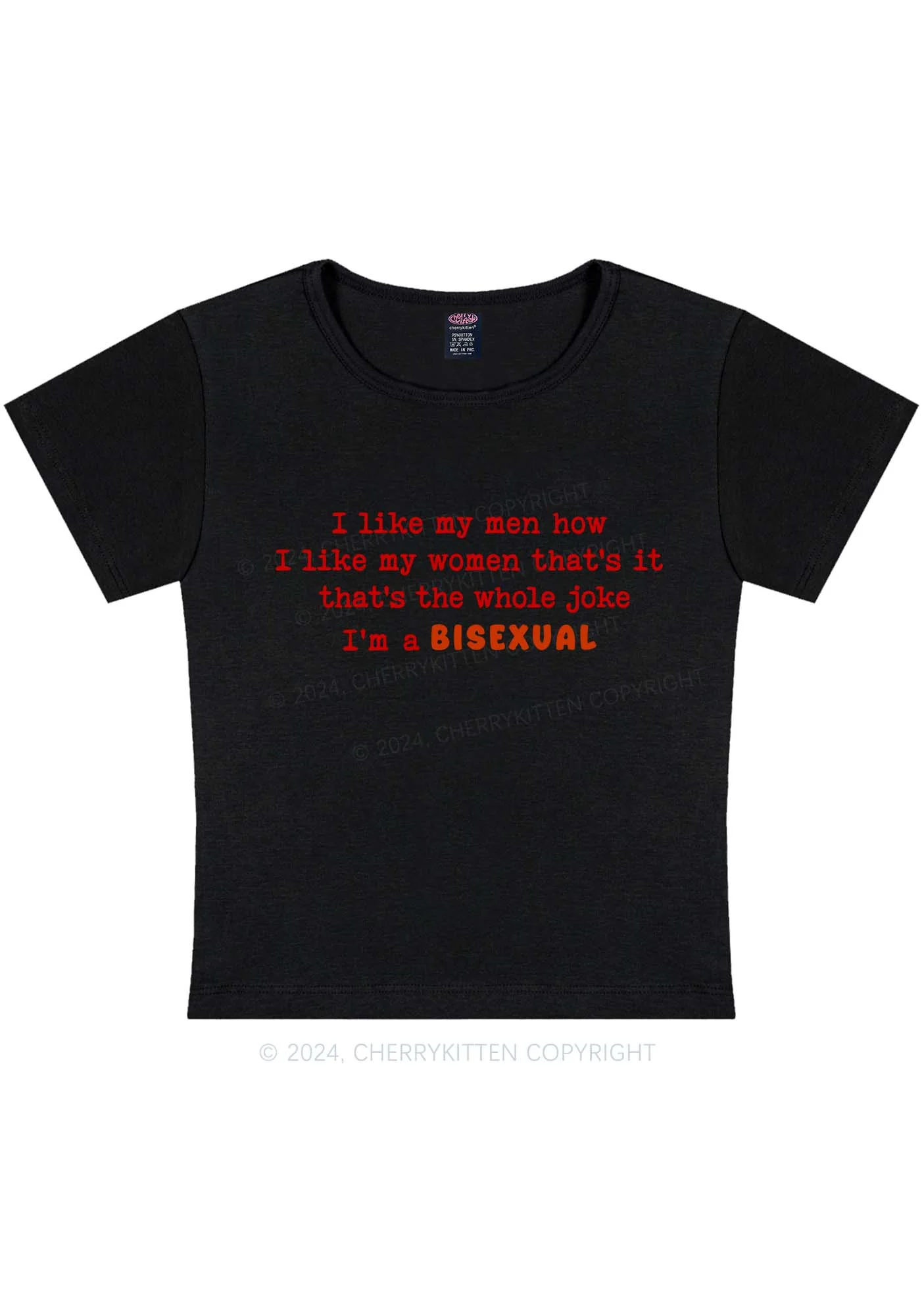 I'm A Bisexual Y2K Baby Tee Cherrykitten - Image 6
