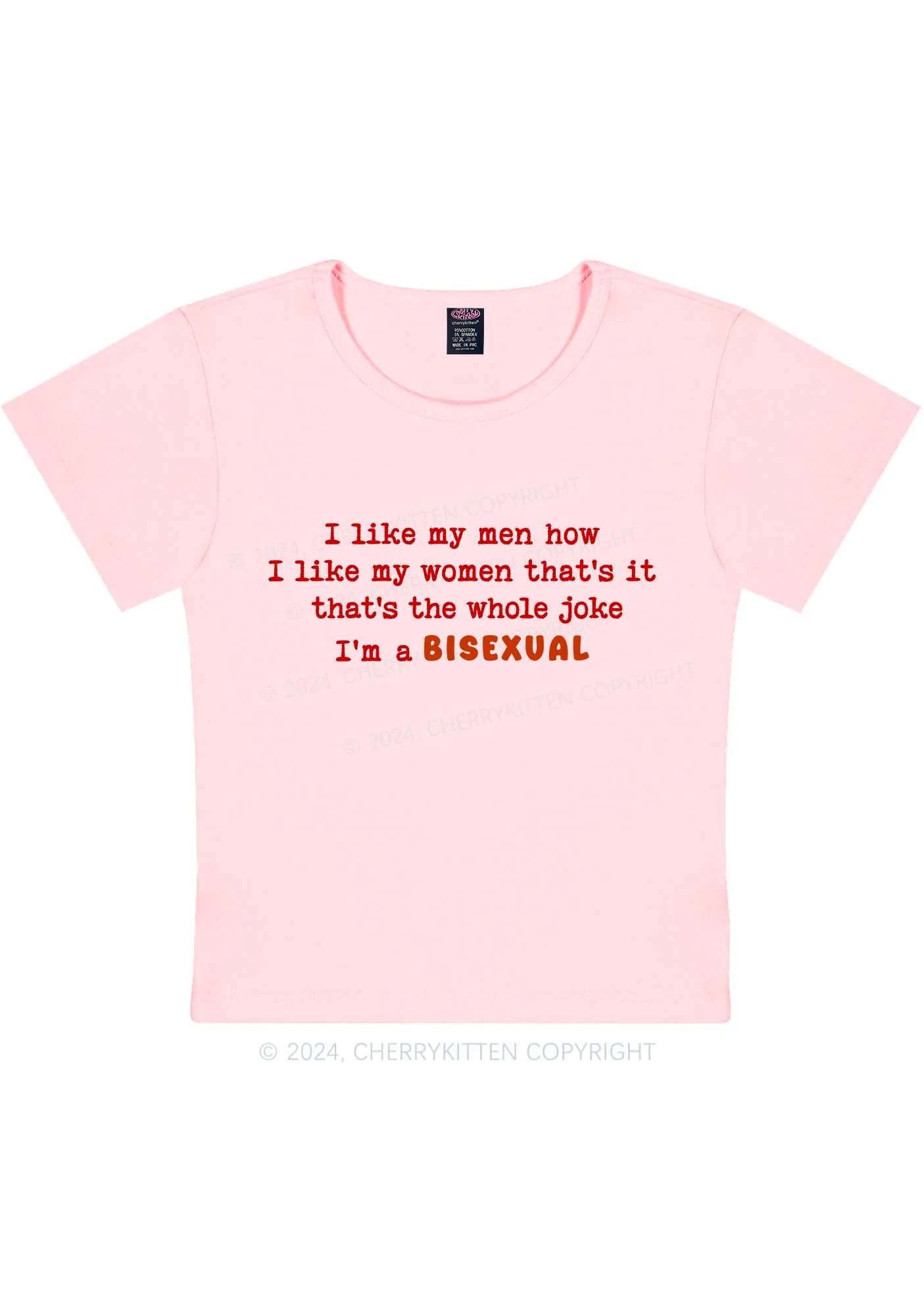 I'm A Bisexual Y2K Baby Tee Cherrykitten - Image 7