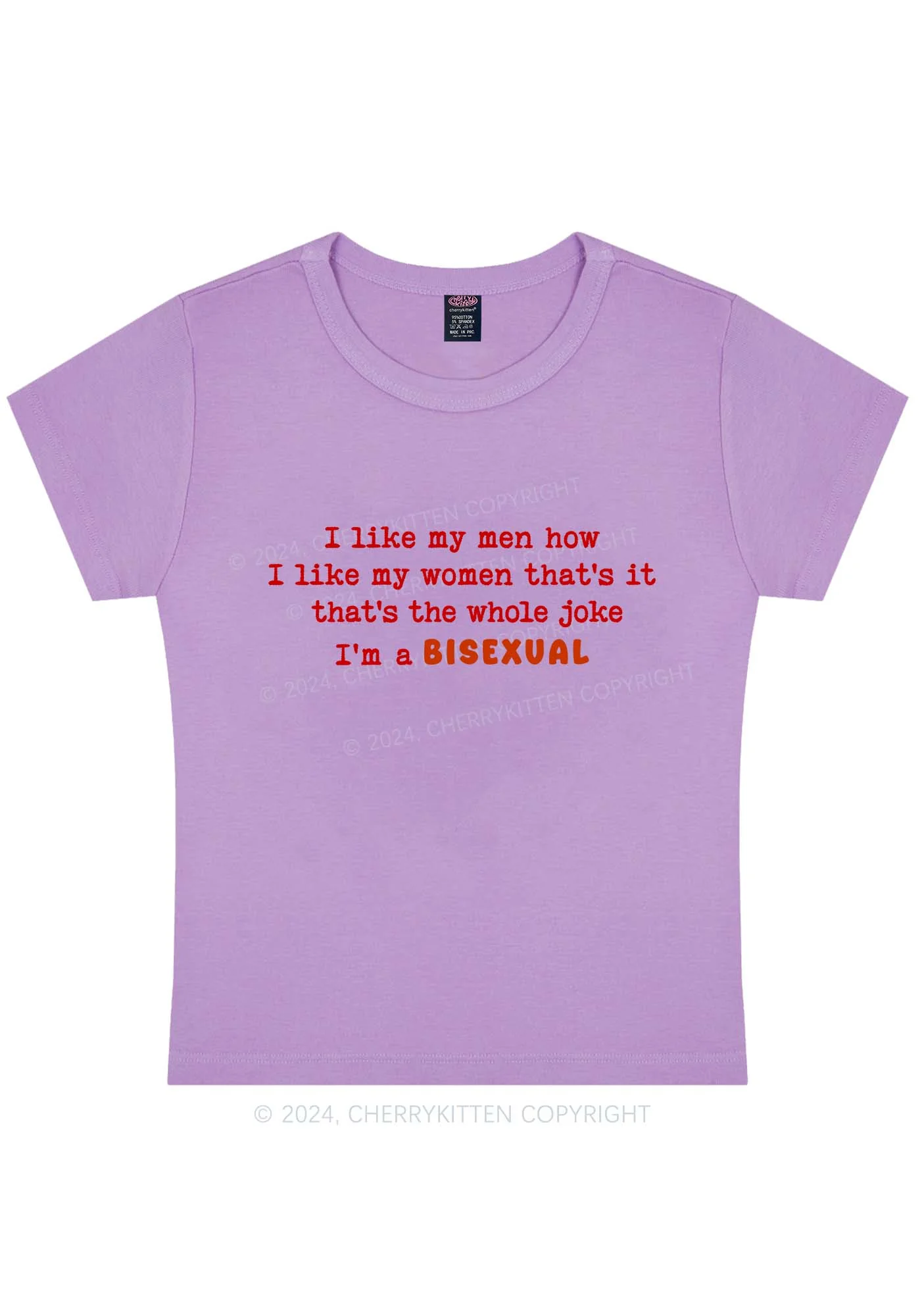 I'm A Bisexual Y2K Baby Tee Cherrykitten - Image 8