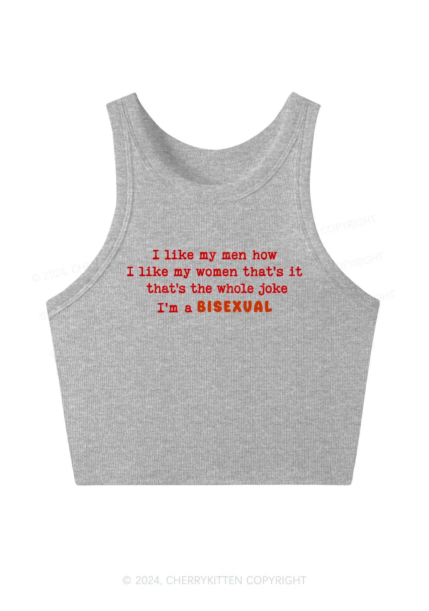 I'm A Bisexual Y2K Crop Tank Top Cherrykitten - Image 3