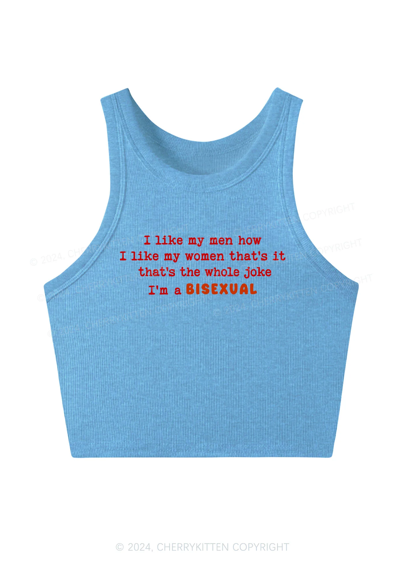 I'm A Bisexual Y2K Crop Tank Top Cherrykitten - Image 4