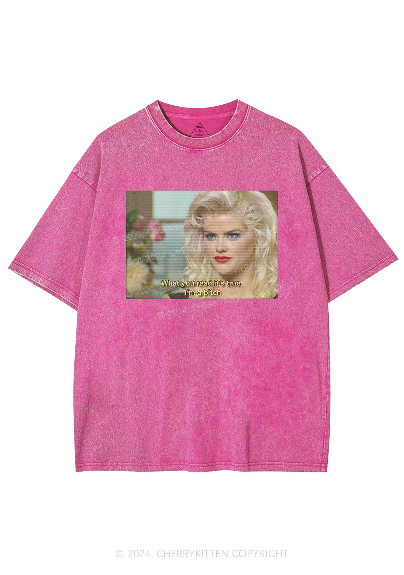 I'm A Bxxch Y2K Washed Tee Cherrykitten - Image 3