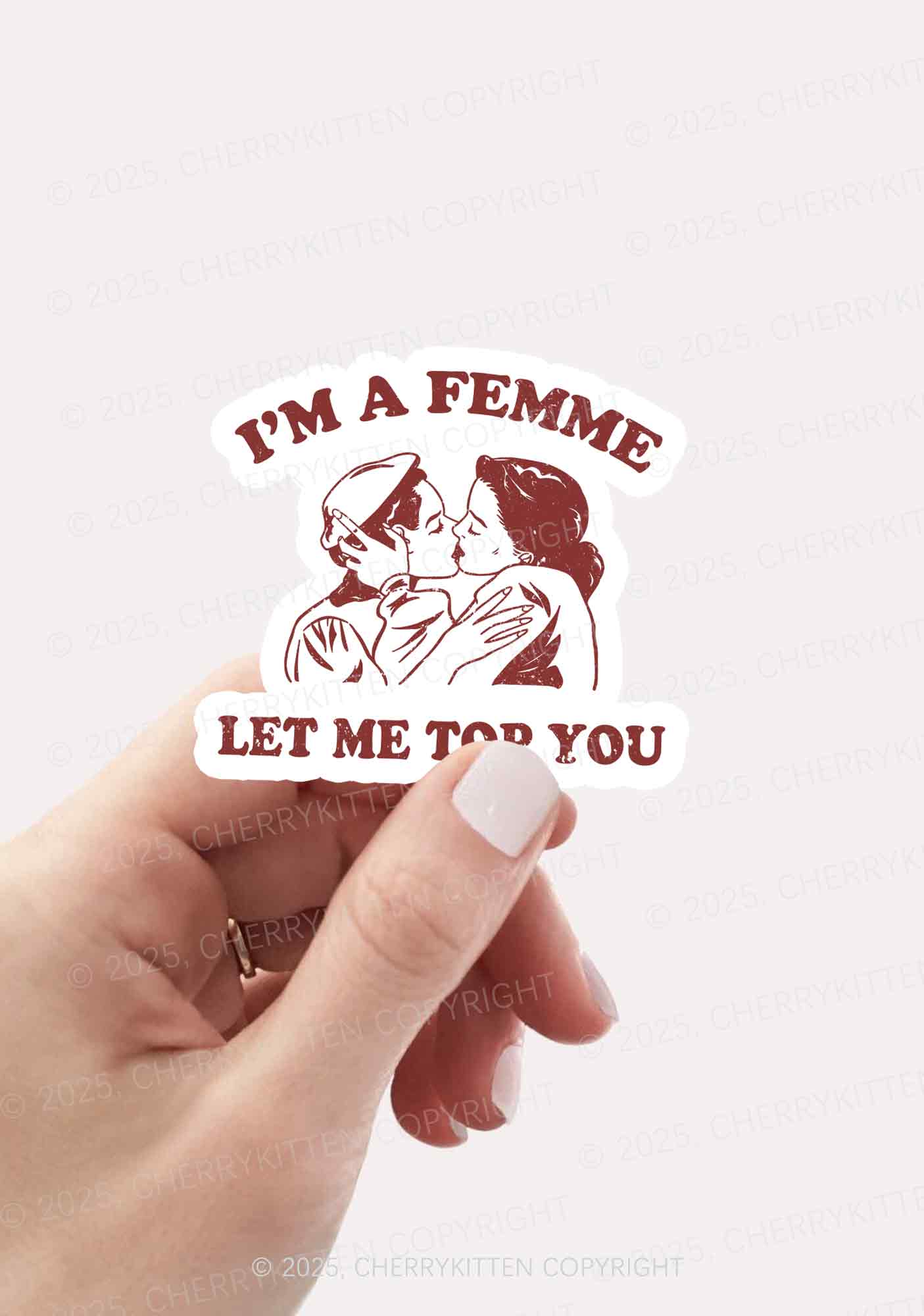 Im A Femme Pride 1Pc Y2K Sticker Cherrykitten - Image 2
