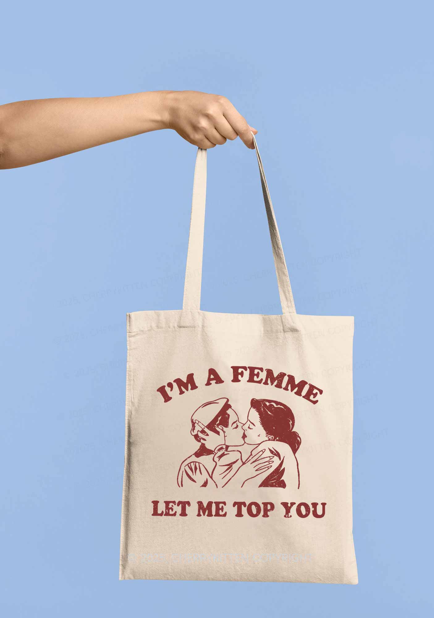 I'm A Femme Pride Y2K Canvas Tote Bag Cherrykitten - Image 2