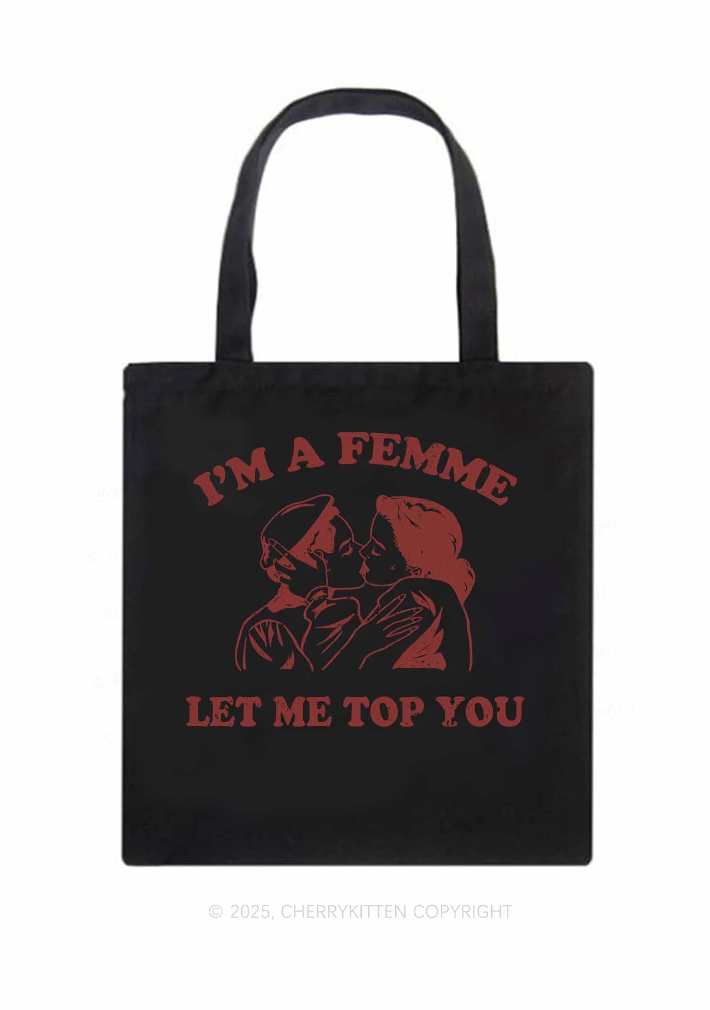 I'm A Femme Pride Y2K Canvas Tote Bag Cherrykitten - Image 3
