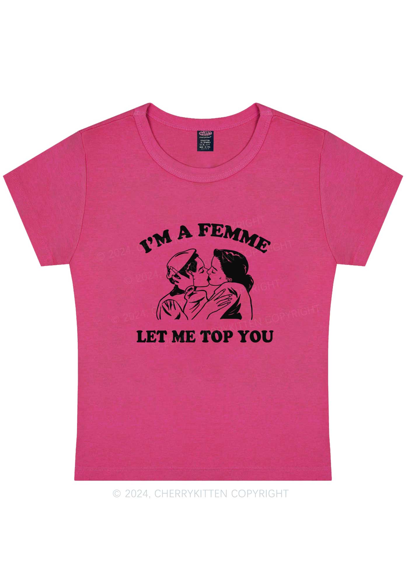 I'm A Femme Y2K Baby Tee Cherrykitten - Image 8