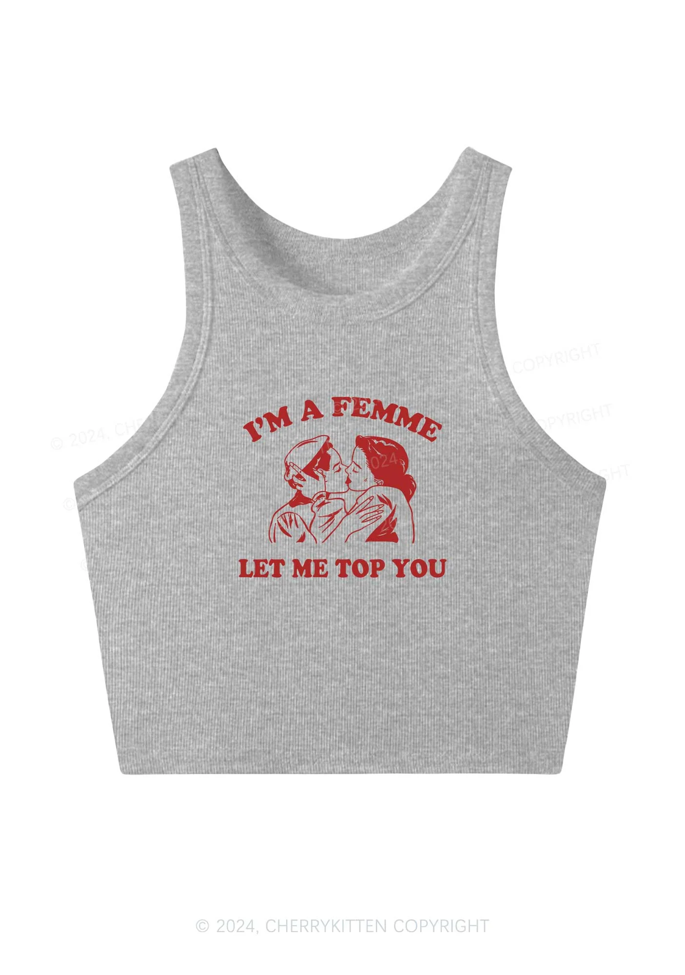 I'm A Femme Y2K Crop Tank Top Cherrykitten - Image 2