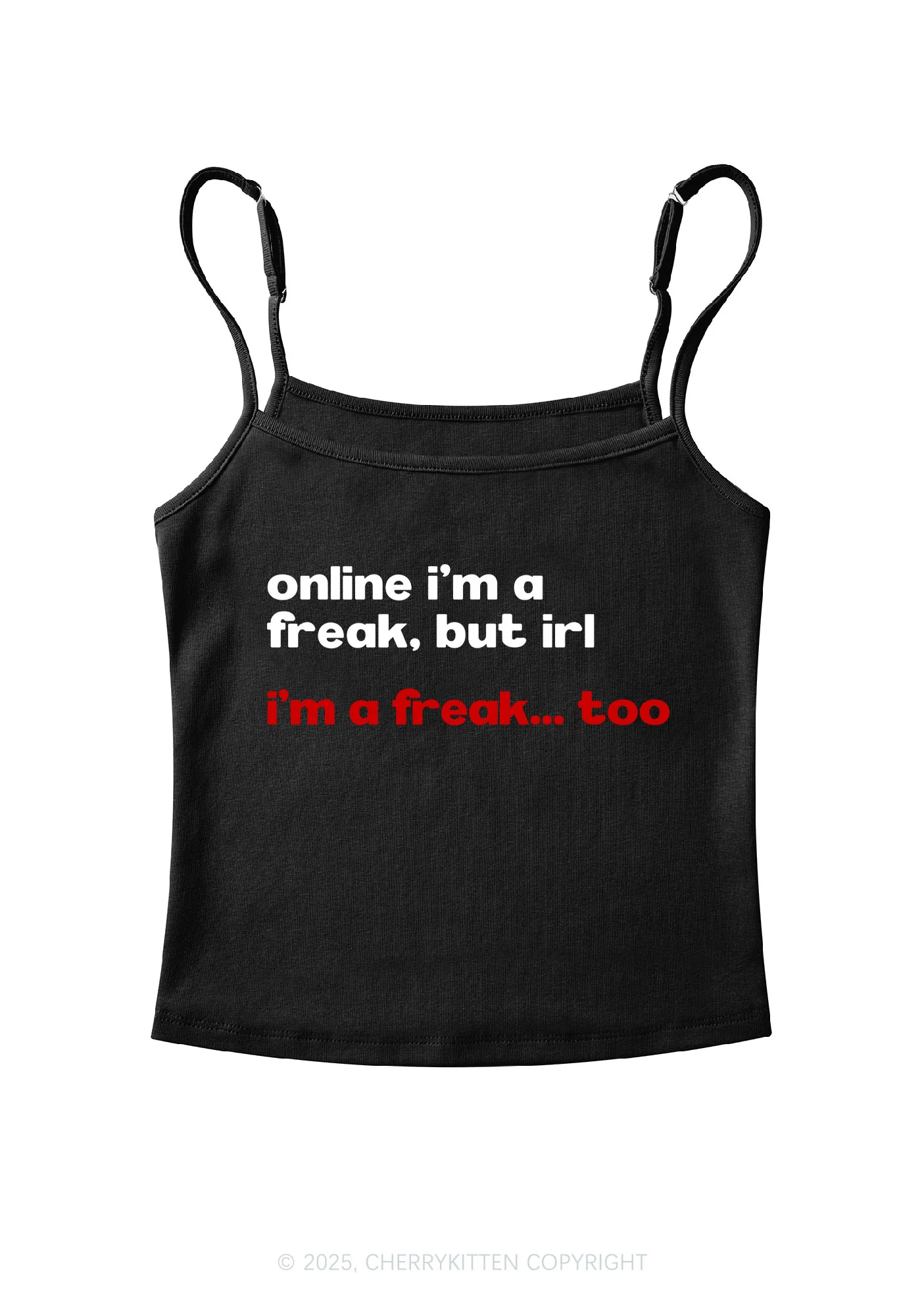 Im A Freak Y2K Spaghetti Strap Cami Cherrykitten - Image 3