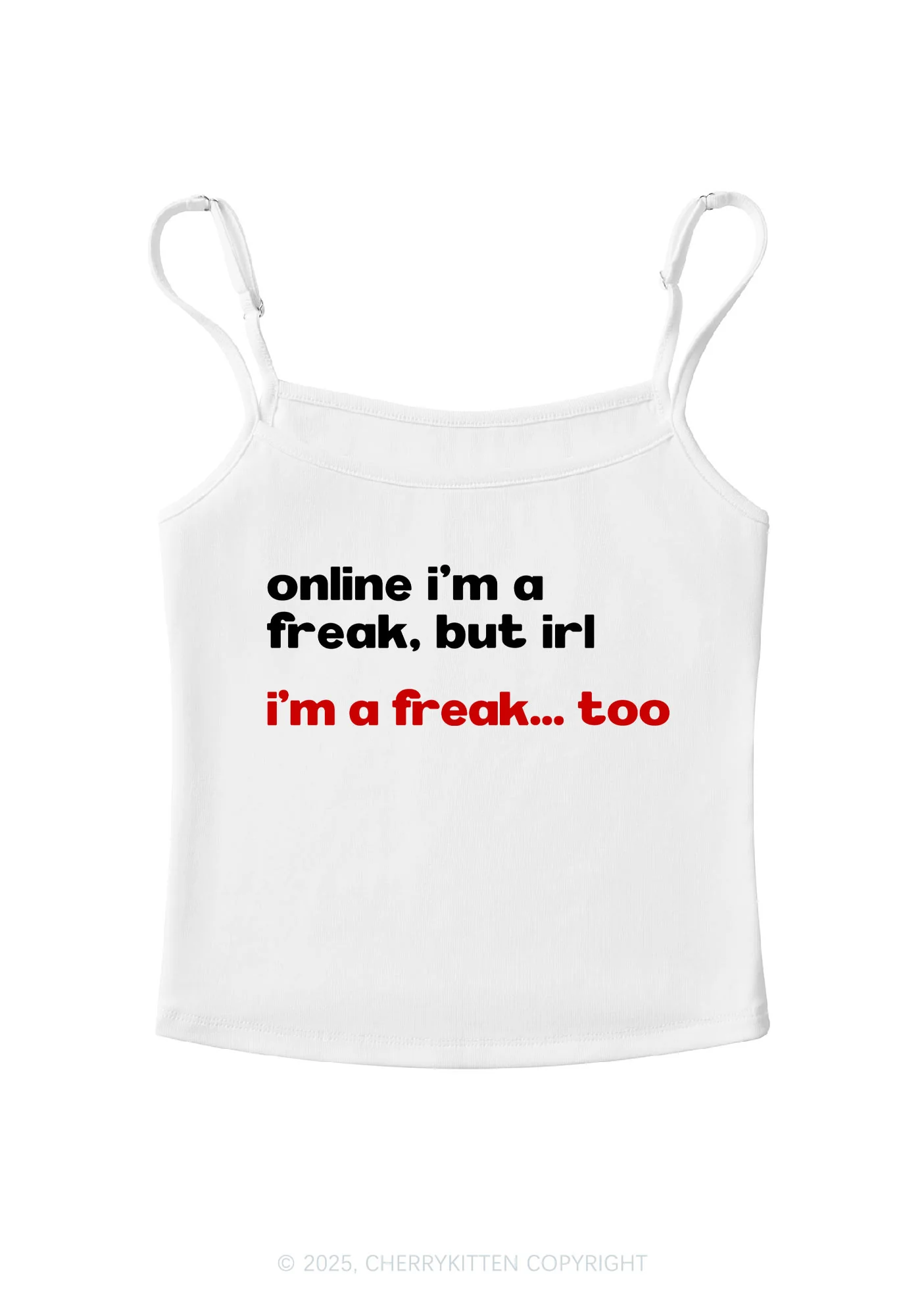 Im A Freak Y2K Spaghetti Strap Cami Cherrykitten - Image 4