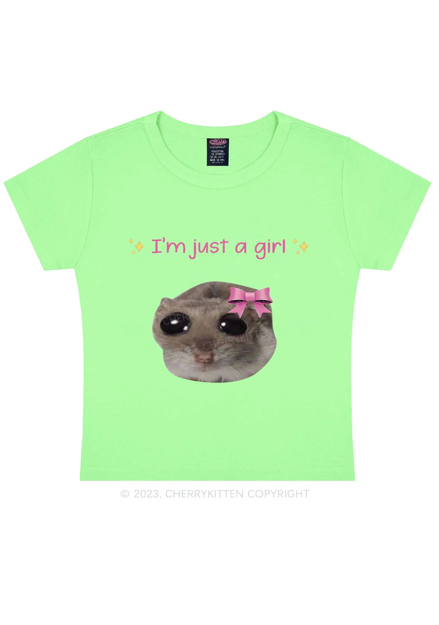 I'm A Girl Y2K Baby Tee Cherrykitten - Image 11
