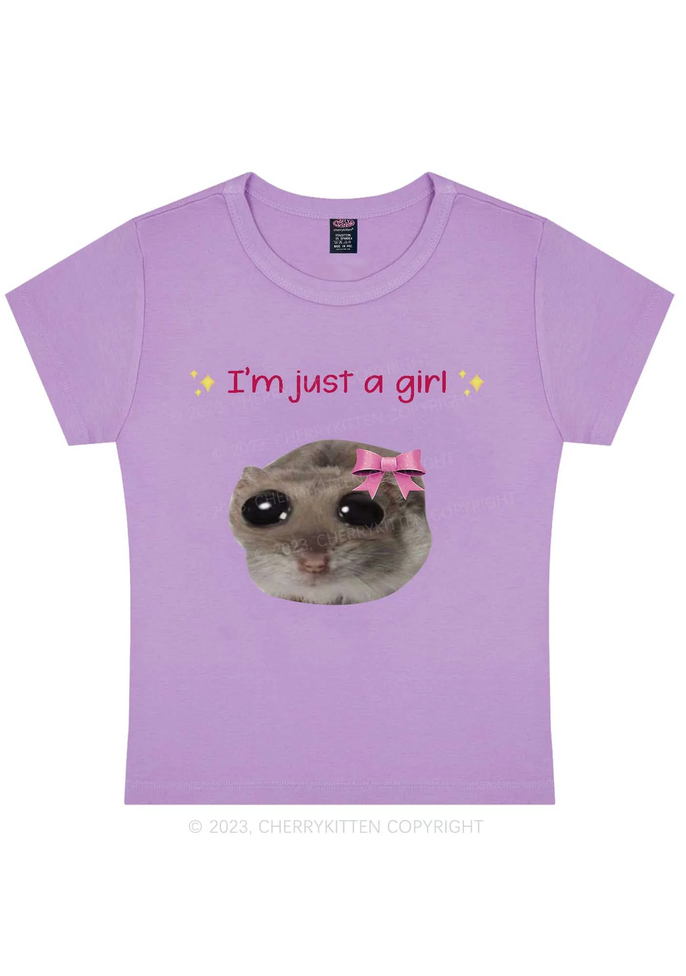 I'm A Girl Y2K Baby Tee Cherrykitten - Image 6