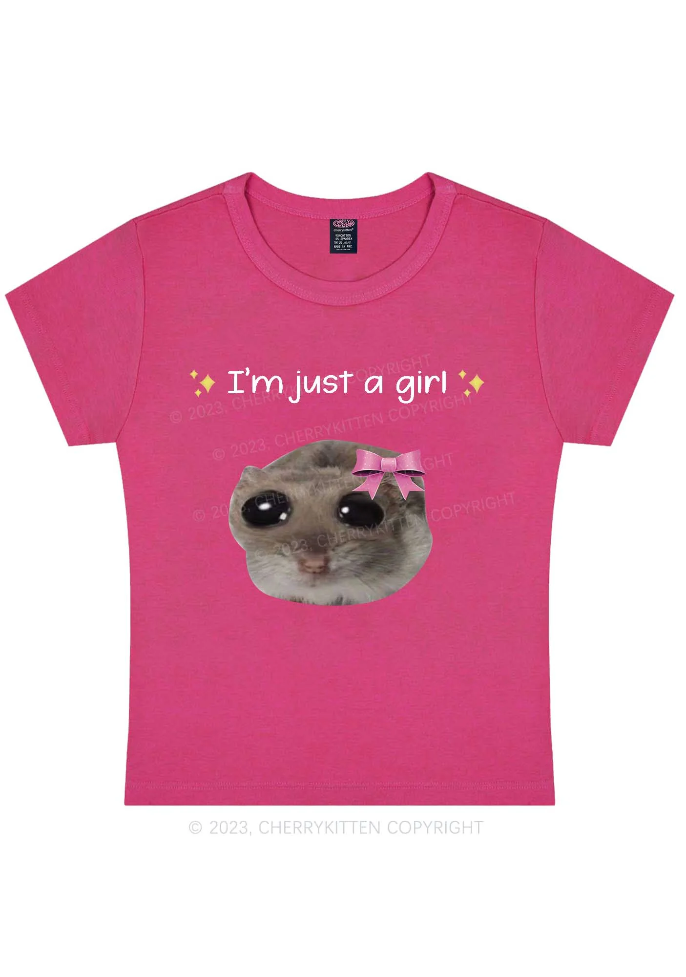 I'm A Girl Y2K Baby Tee Cherrykitten - Image 7