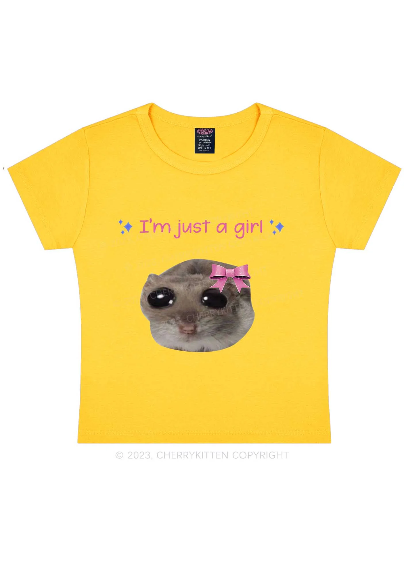 I'm A Girl Y2K Baby Tee Cherrykitten - Image 8