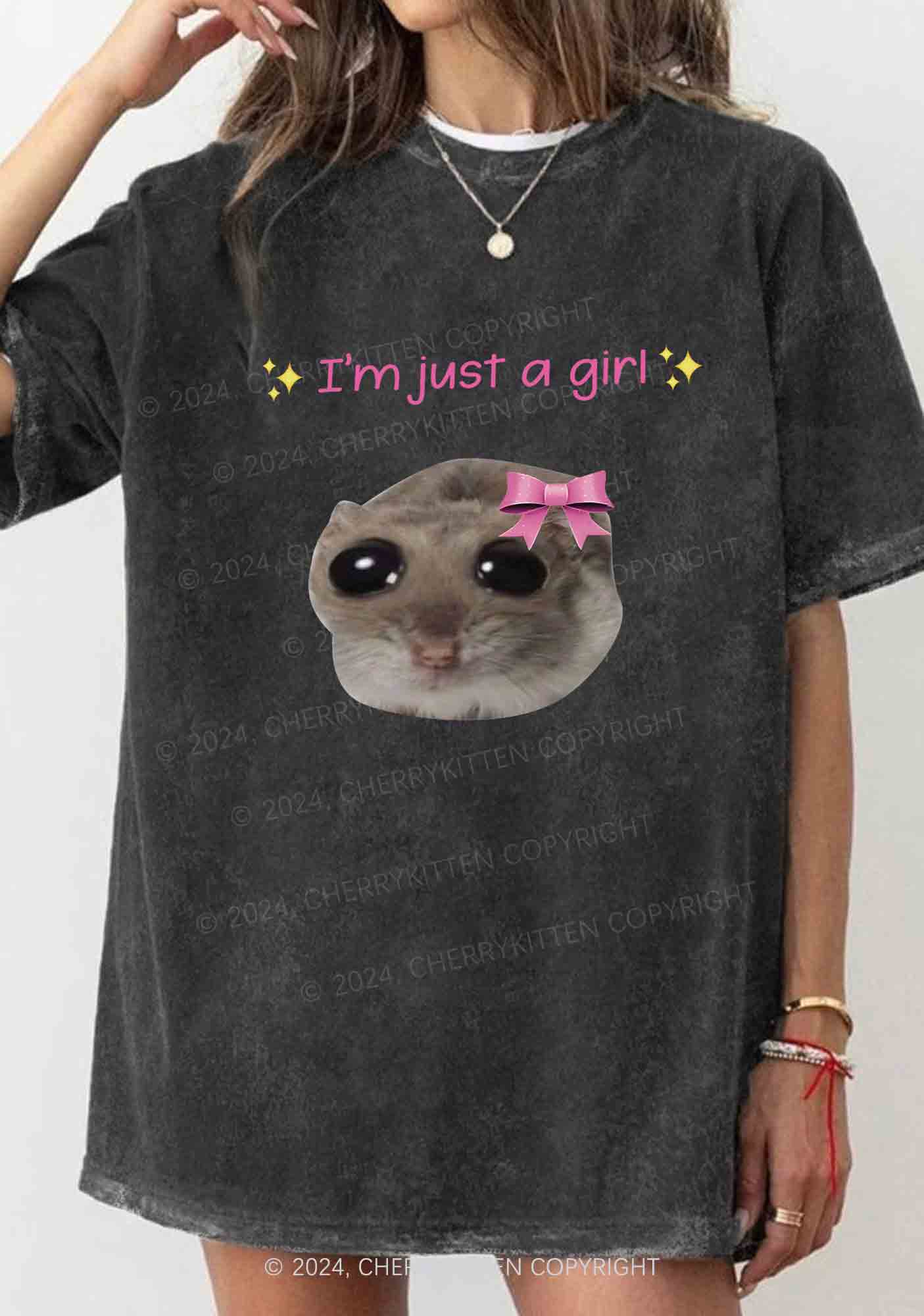I'm A Girl Y2K Washed Tee Cherrykitten - Image 2