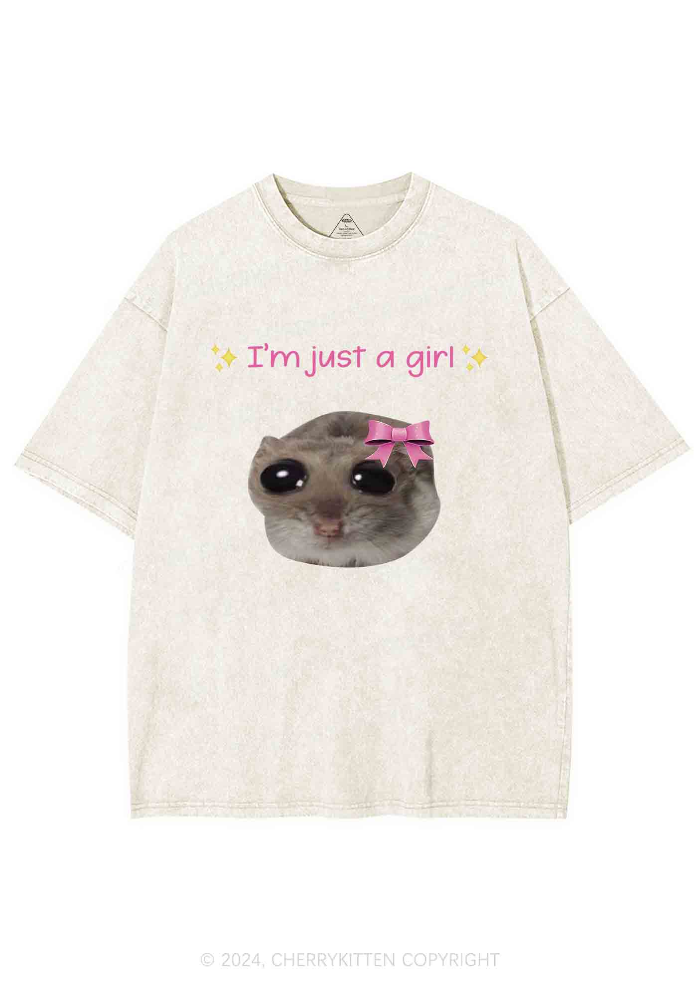 I'm A Girl Y2K Washed Tee Cherrykitten - Image 4
