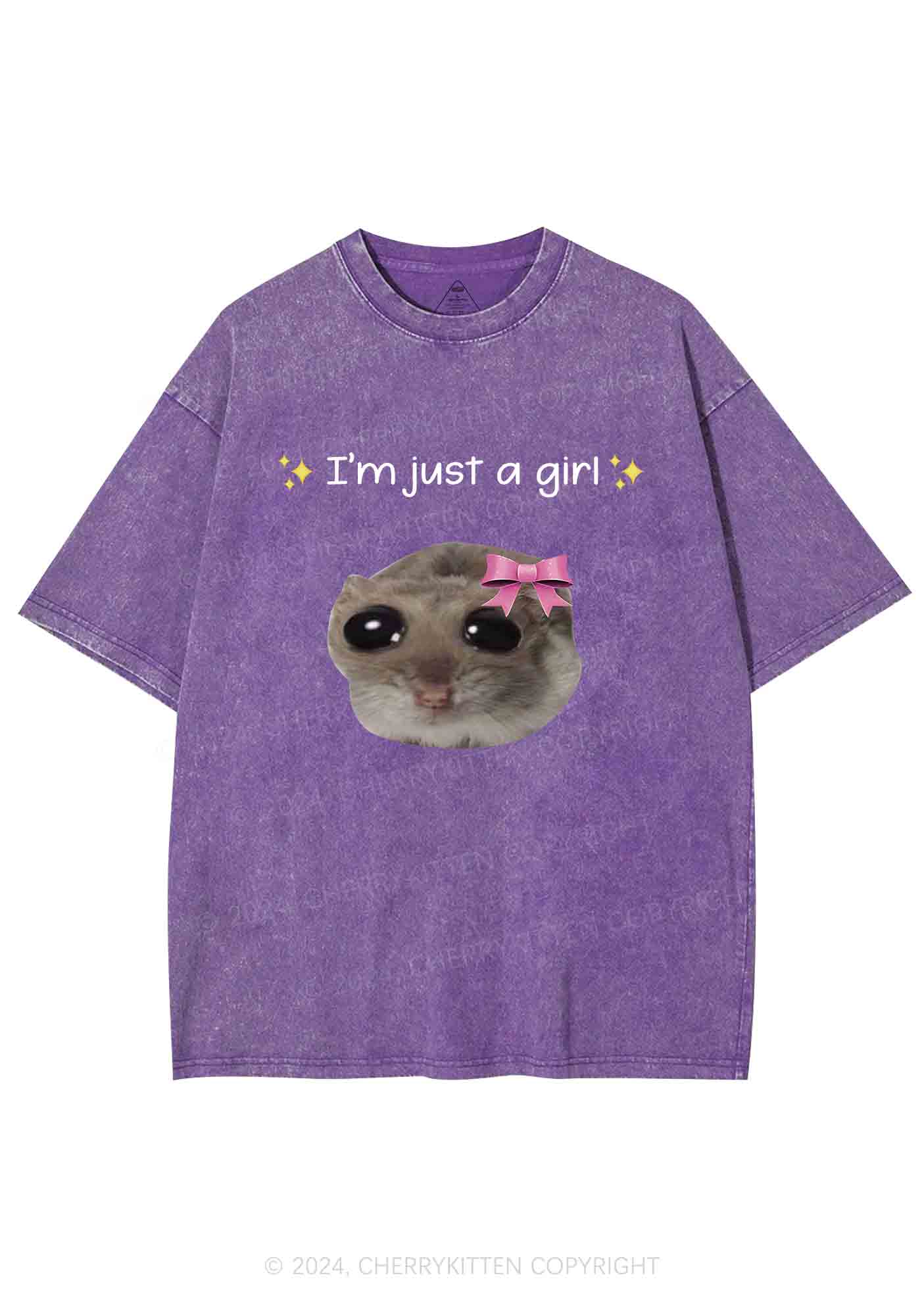 I'm A Girl Y2K Washed Tee Cherrykitten - Image 5