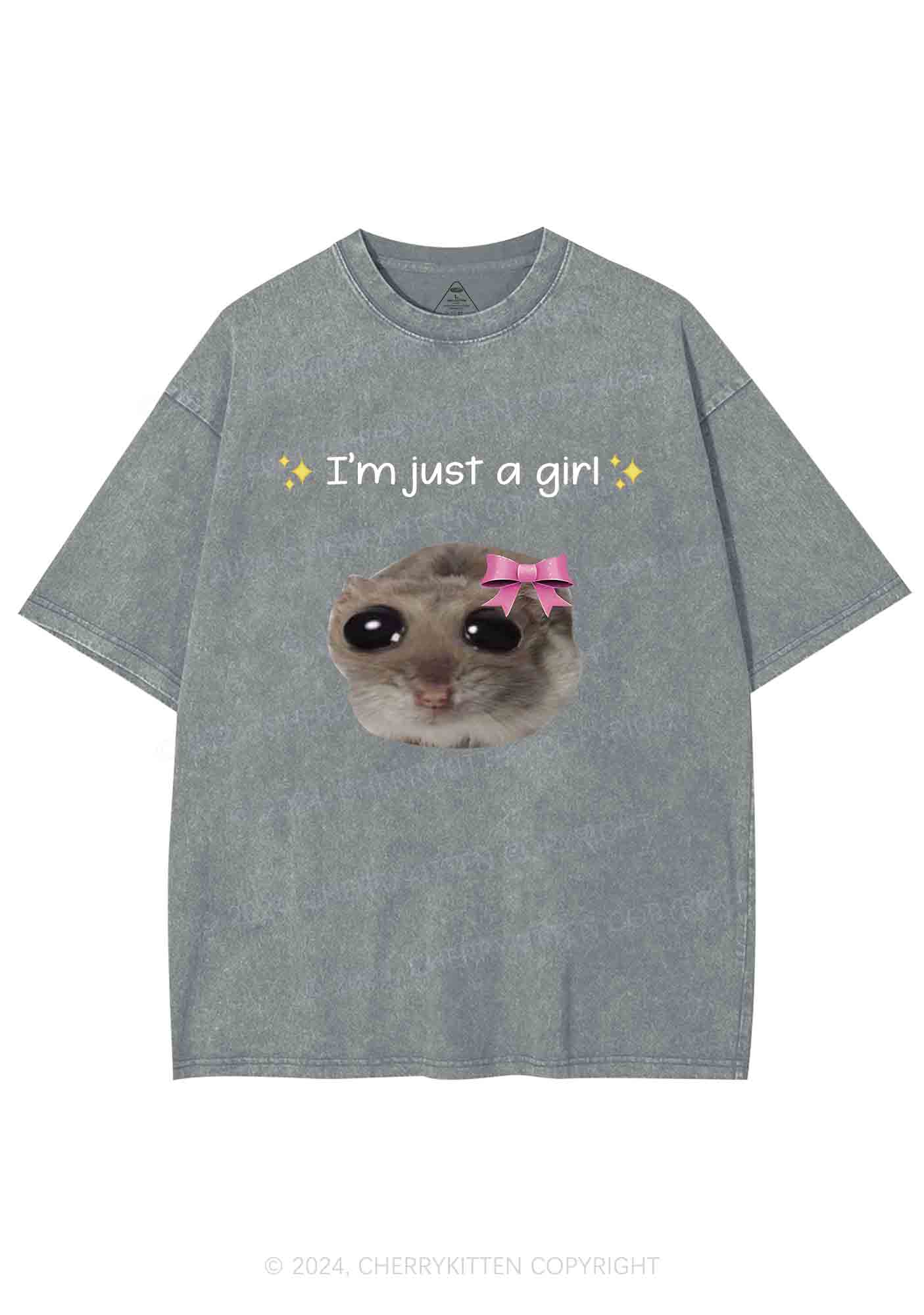 I'm A Girl Y2K Washed Tee Cherrykitten - Image 6