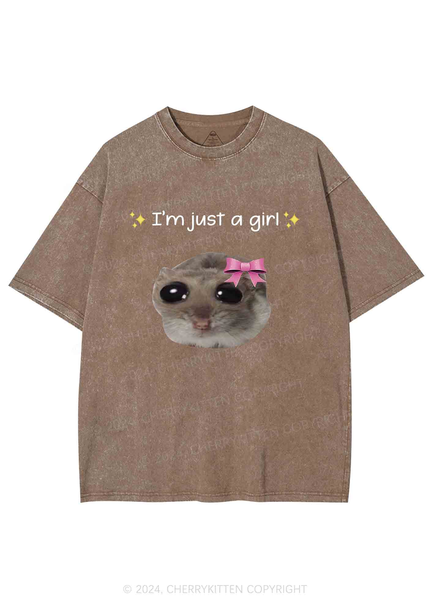 I'm A Girl Y2K Washed Tee Cherrykitten - Image 7