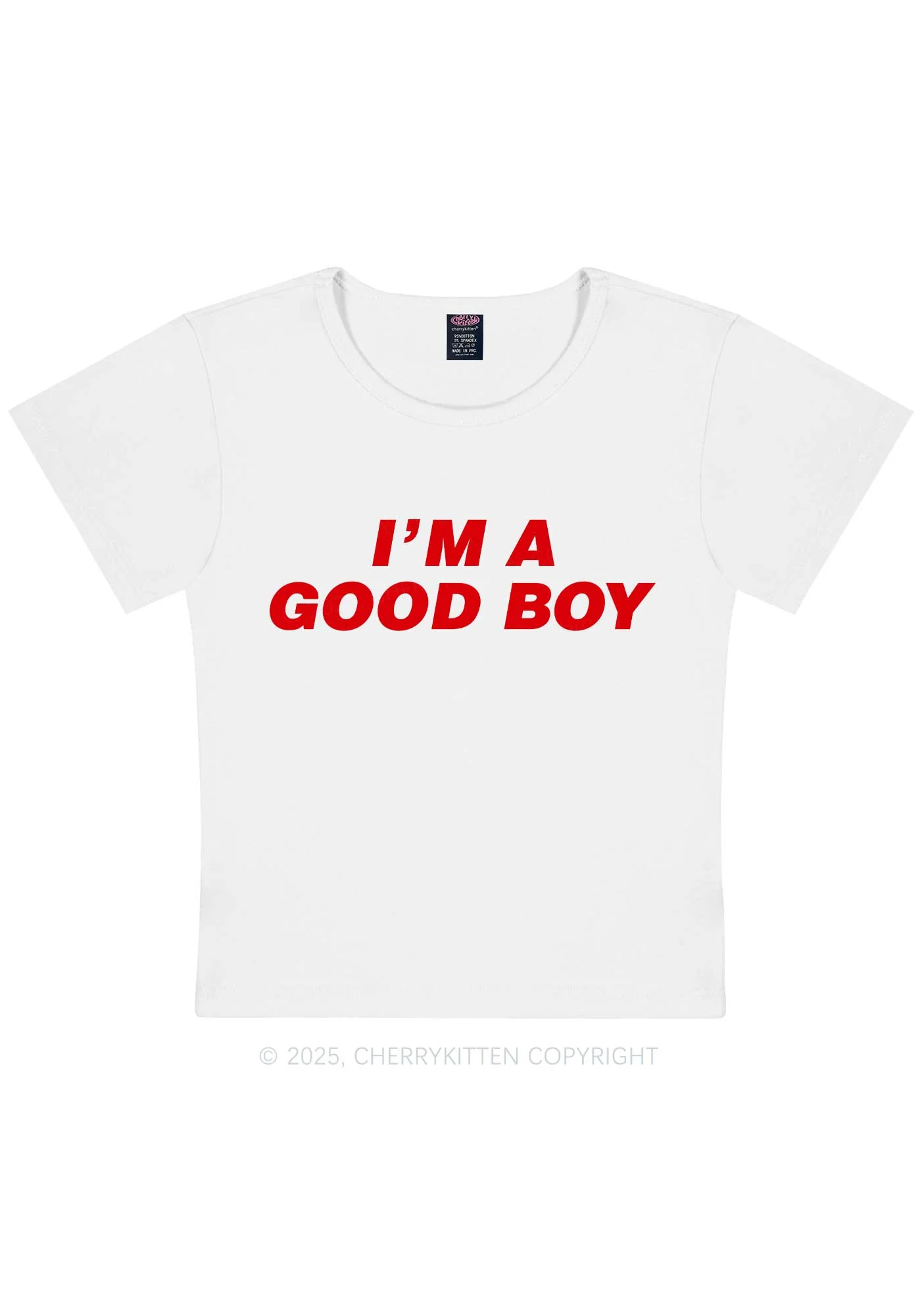 Im A Good Boy Y2K Baby Tee Cherrykitten - Image 3