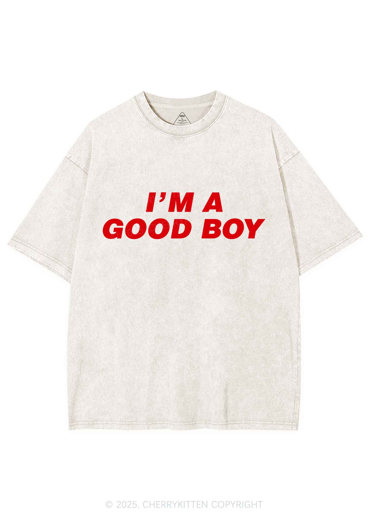Im A Good Boy Y2K Shirts Washed Tee Cherrykitten - Image 3