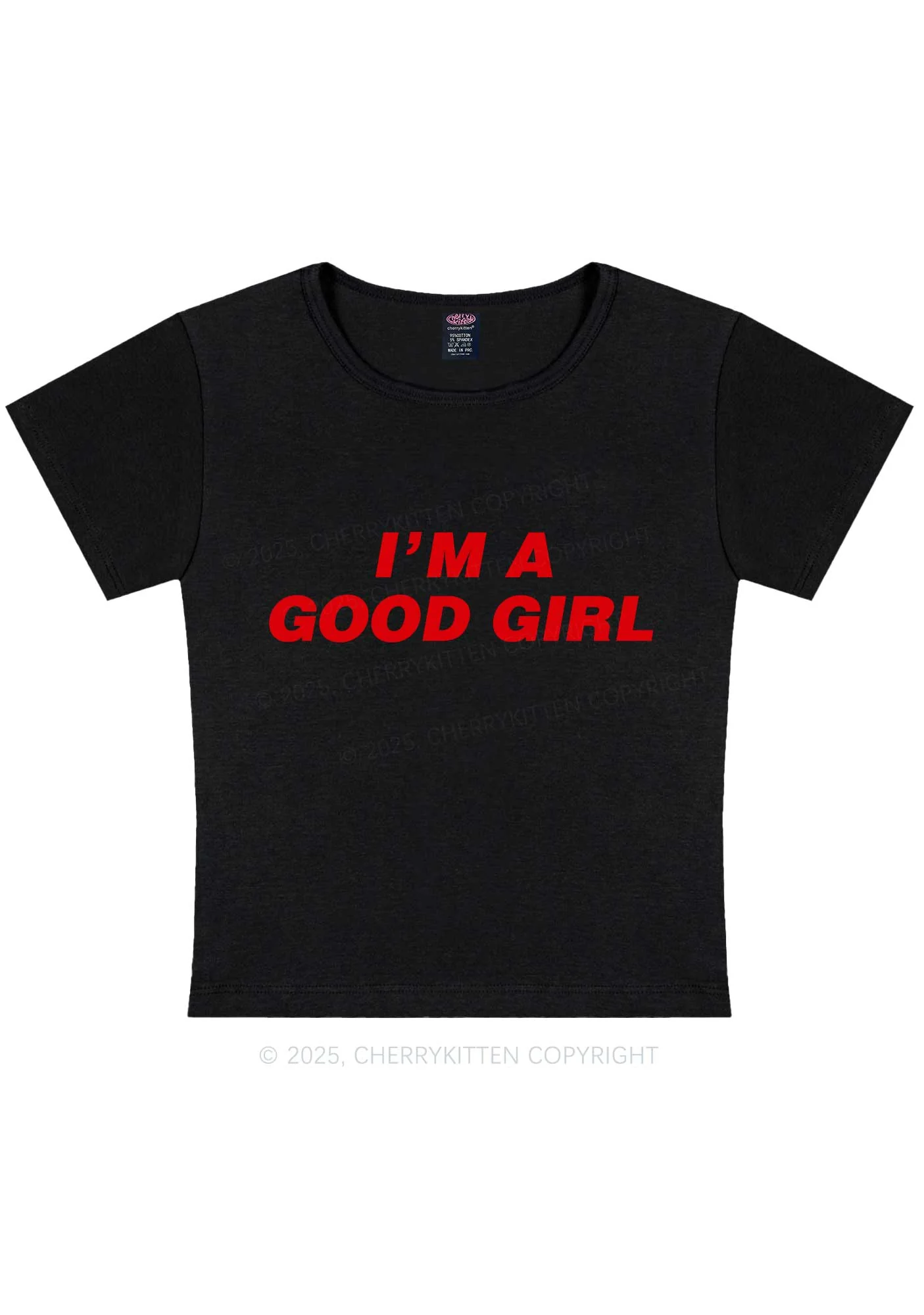 Im A Good Girl Y2K Baby Tee Cherrykitten - Image 3