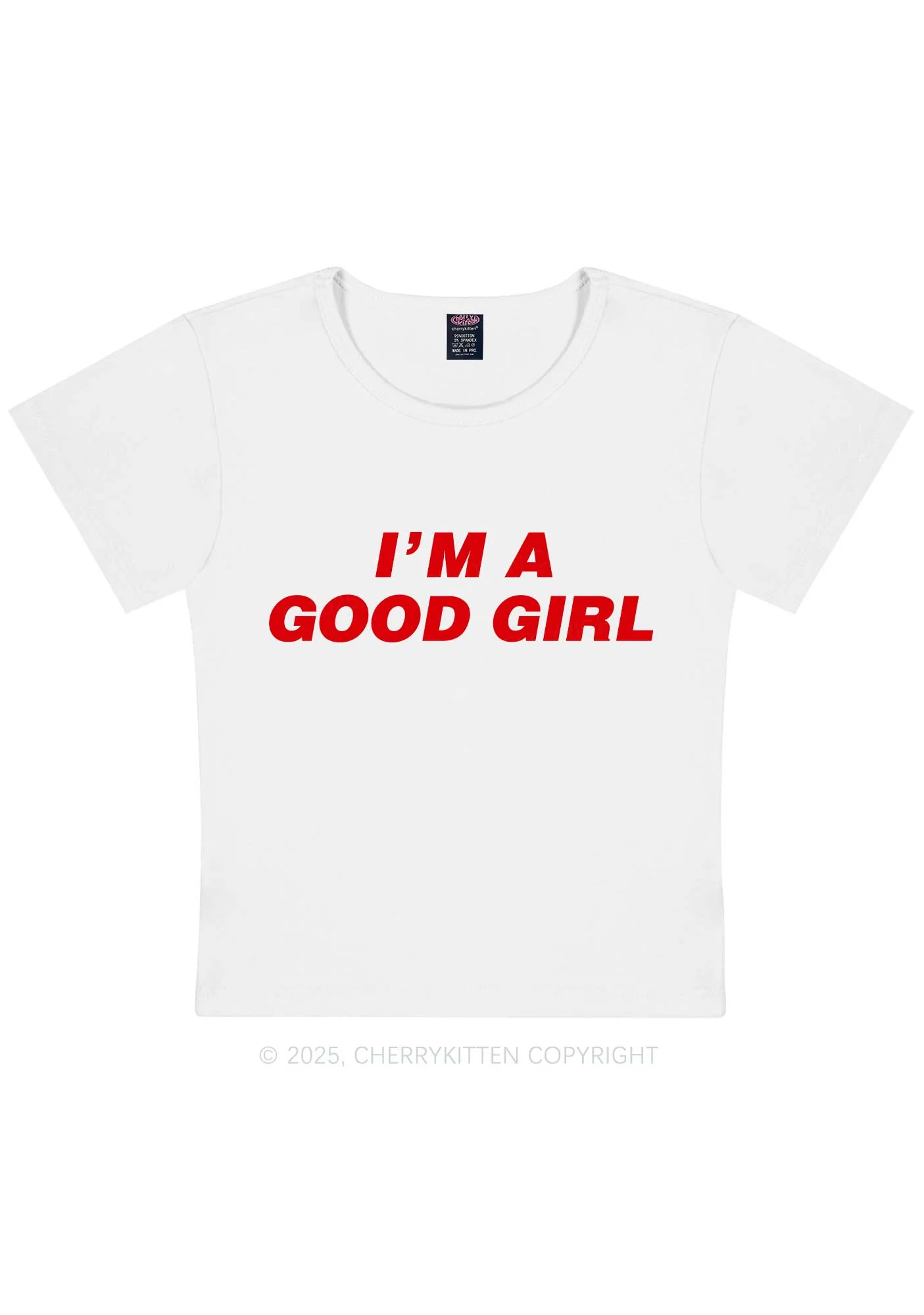 Im A Good Girl Y2K Baby Tee Cherrykitten - Image 4