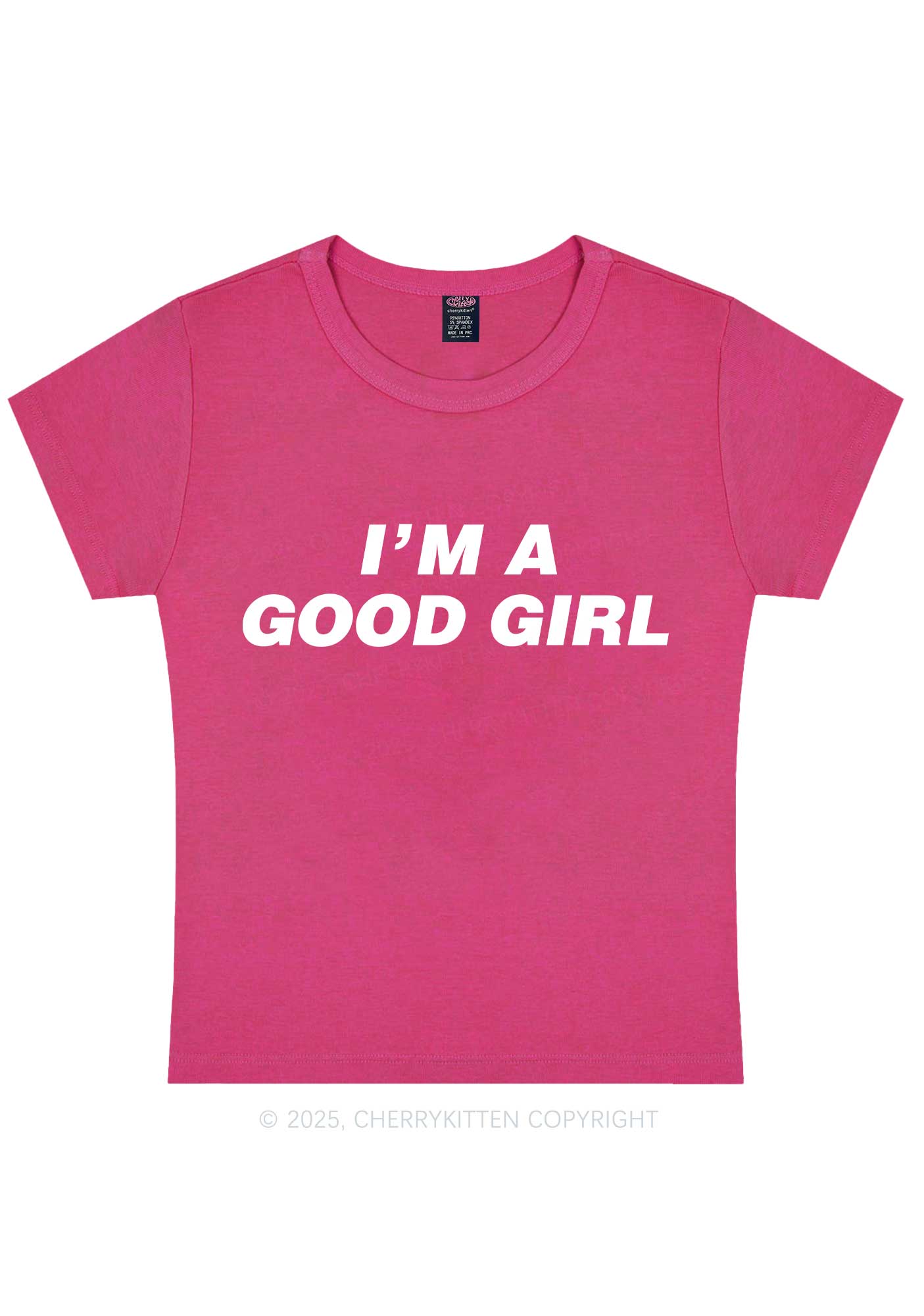Im A Good Girl Y2K Baby Tee Cherrykitten - Image 5