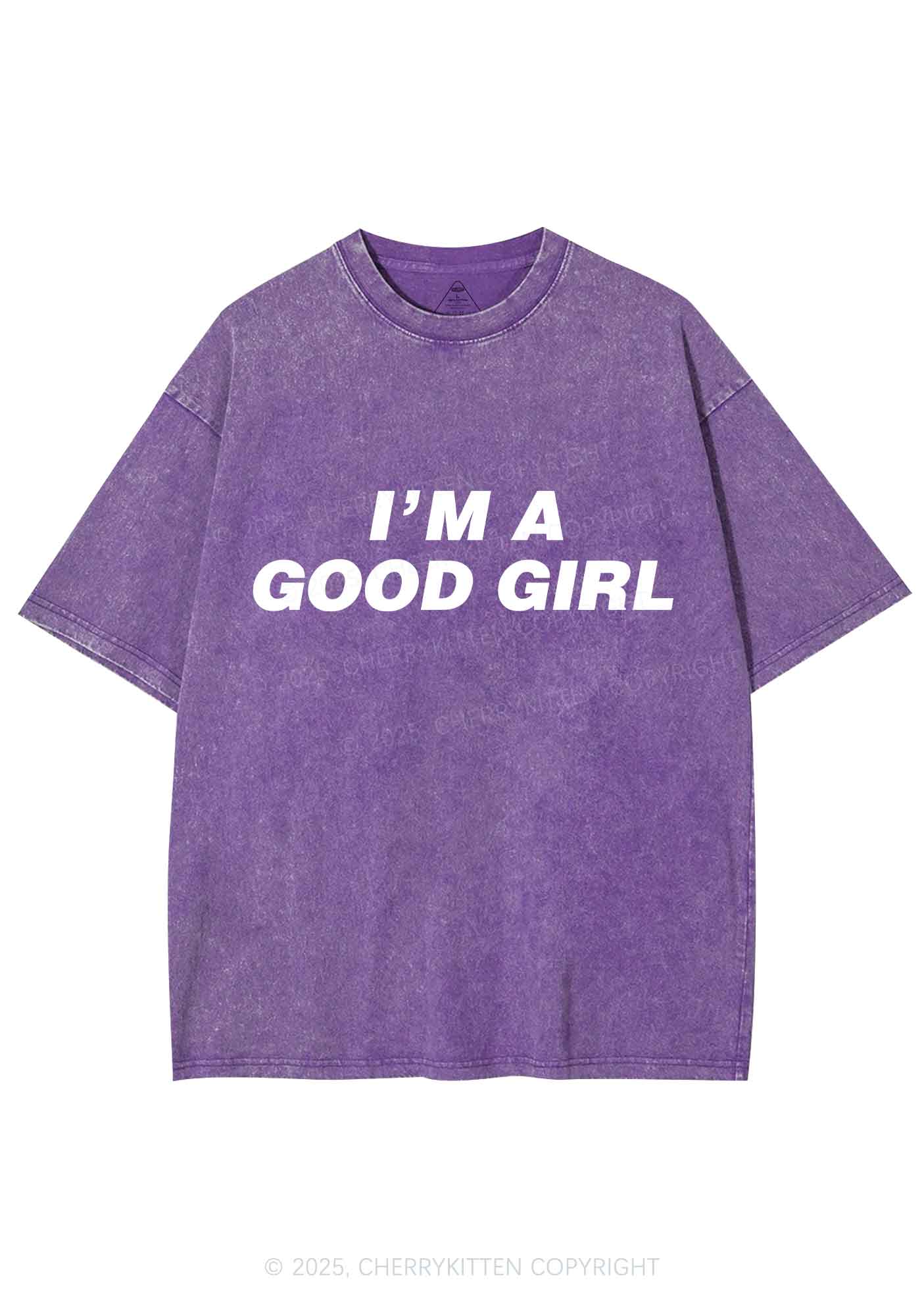 Im A Good Girl Y2K Shirts Washed Tee Cherrykitten - Image 4