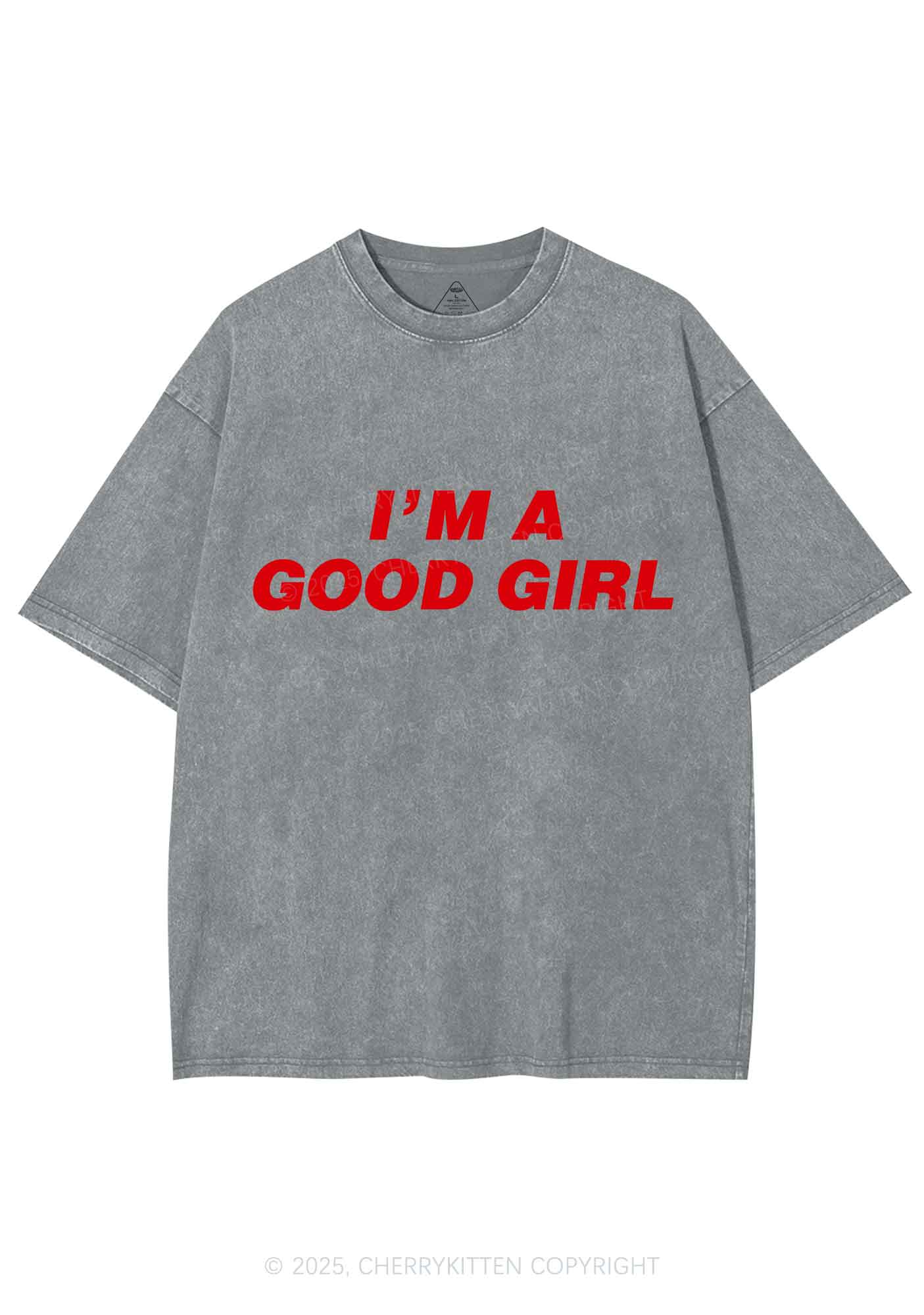 Im A Good Girl Y2K Shirts Washed Tee Cherrykitten - Image 7