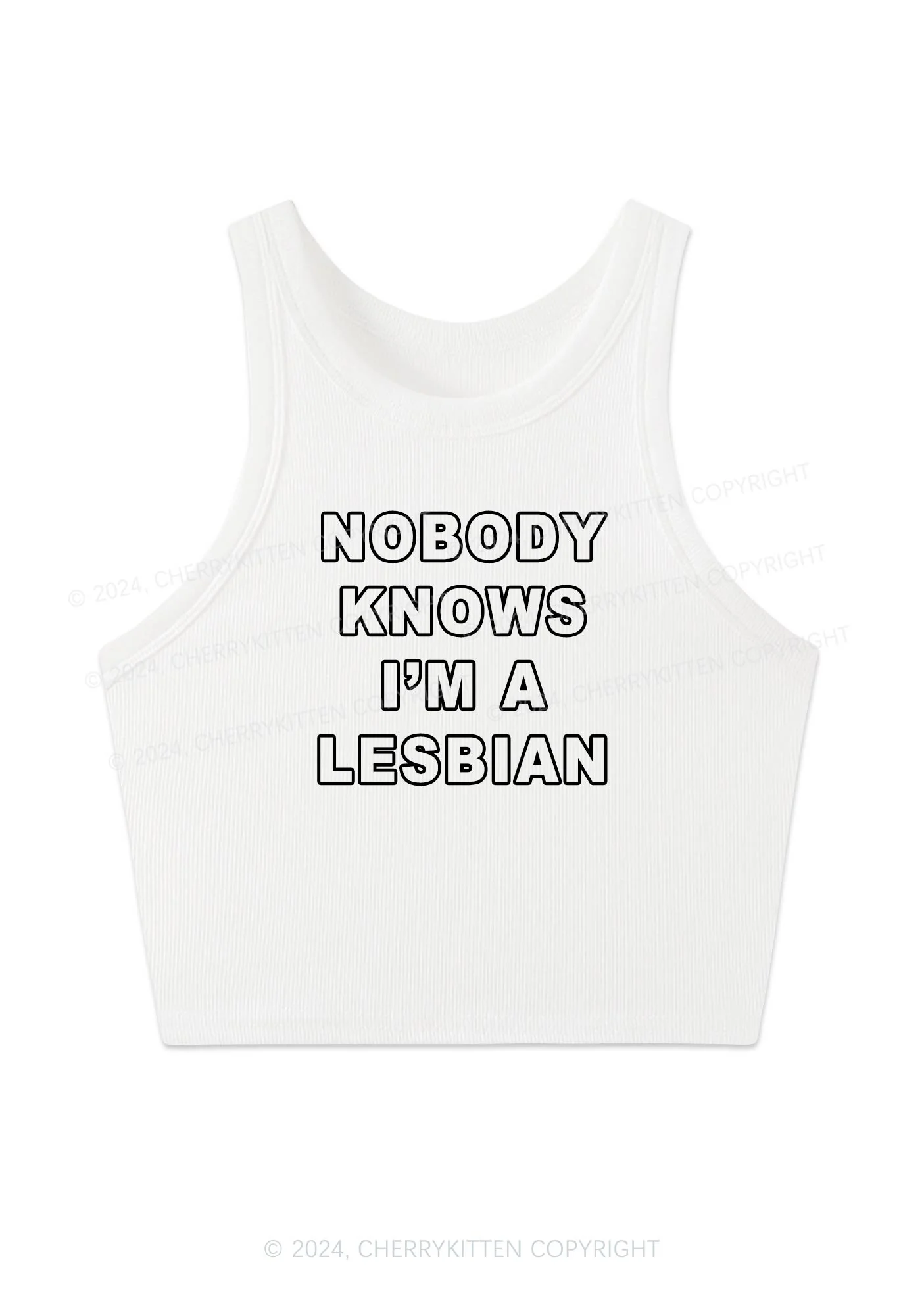 I'm A Lesbian Y2K Crop Tank Top Cherrykitten - Image 3