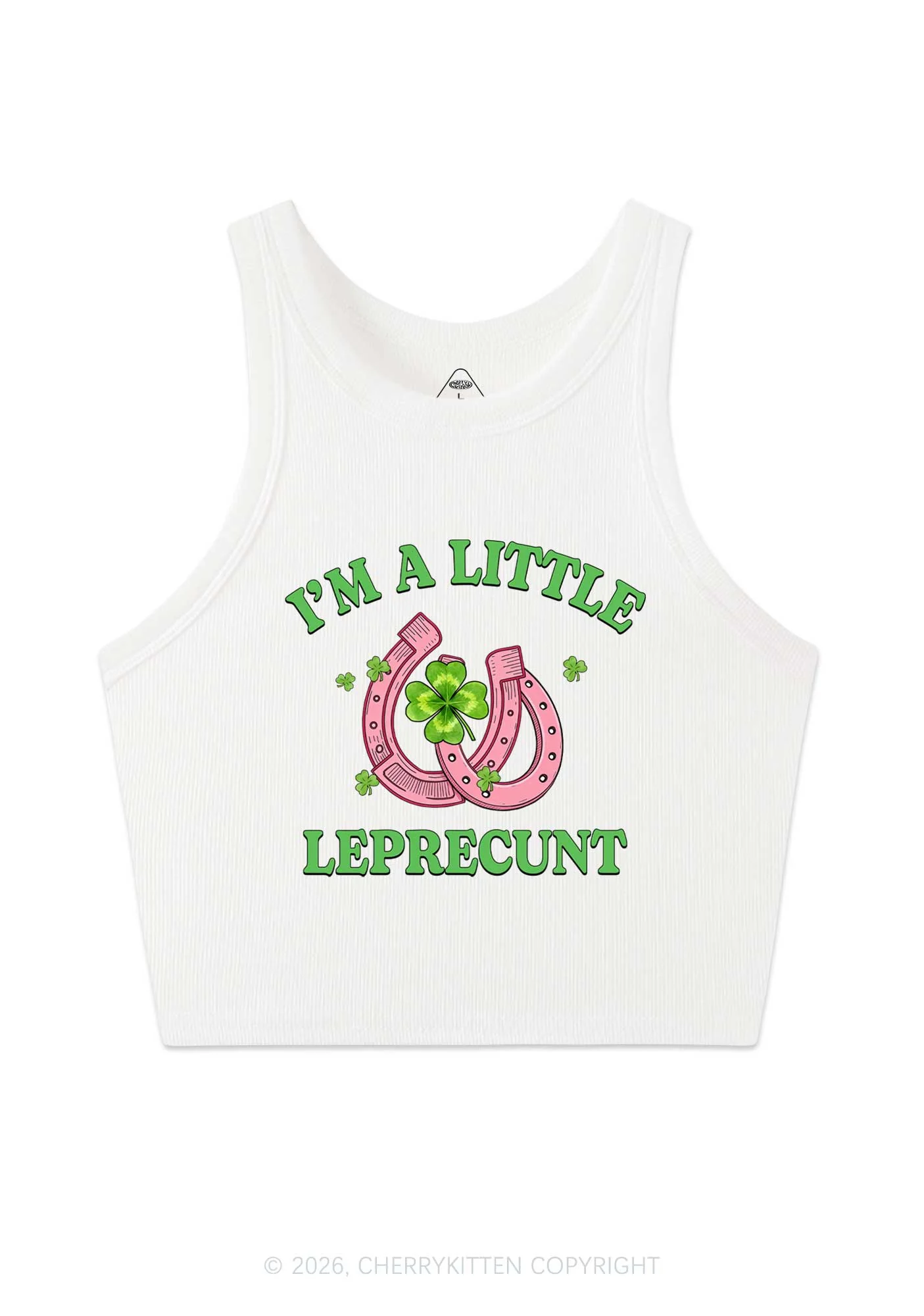 Im A Little Leprecxxt St Patricks Y2K Crop Tank Top Cherrykitten - Image 3