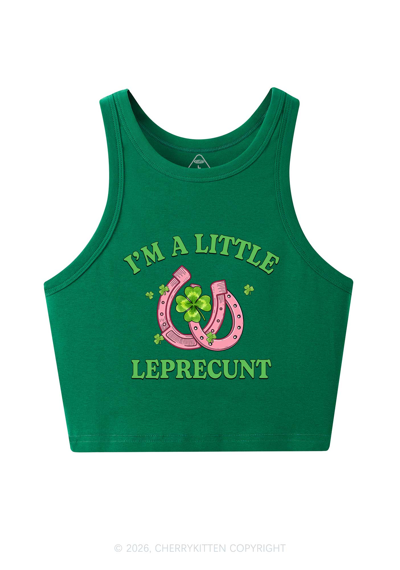 Im A Little Leprecxxt St Patricks Y2K Crop Tank Top Cherrykitten - Image 4