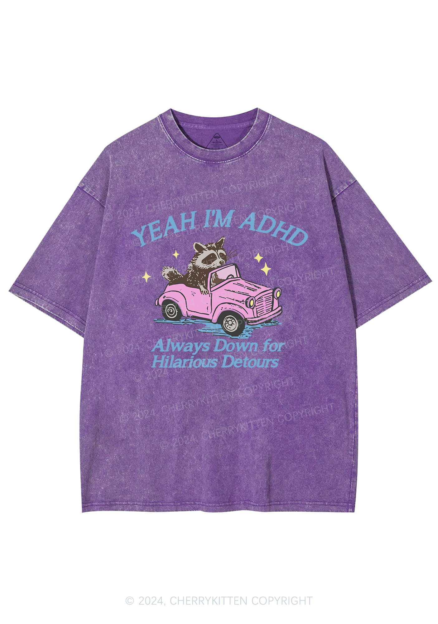 I'm ADHD Y2K Washed Tee Cherrykitten - Image 5