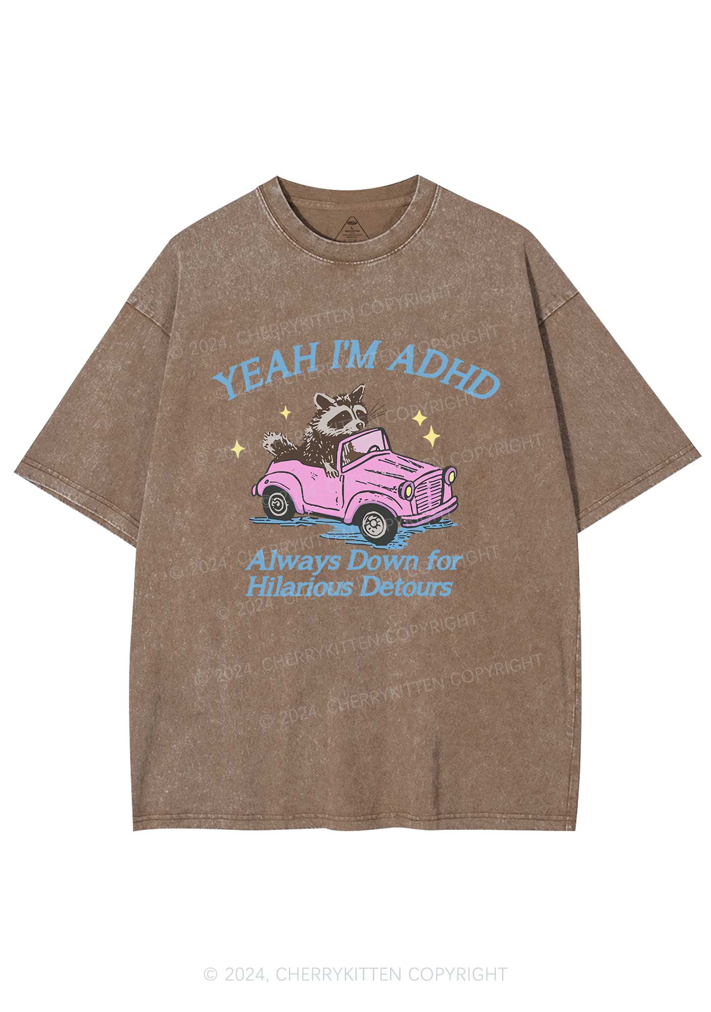 I'm ADHD Y2K Washed Tee Cherrykitten - Image 7