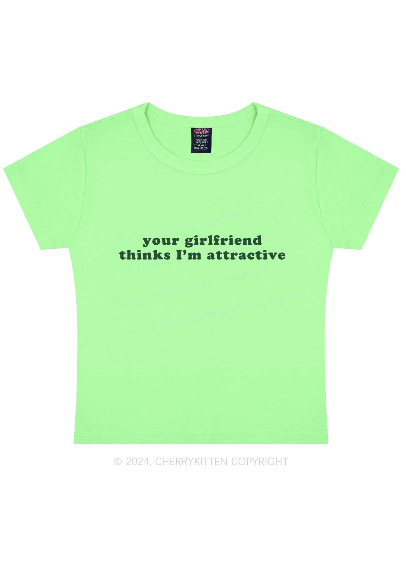 I'm Attractive Y2K Baby Tee Cherrykitten - Image 11