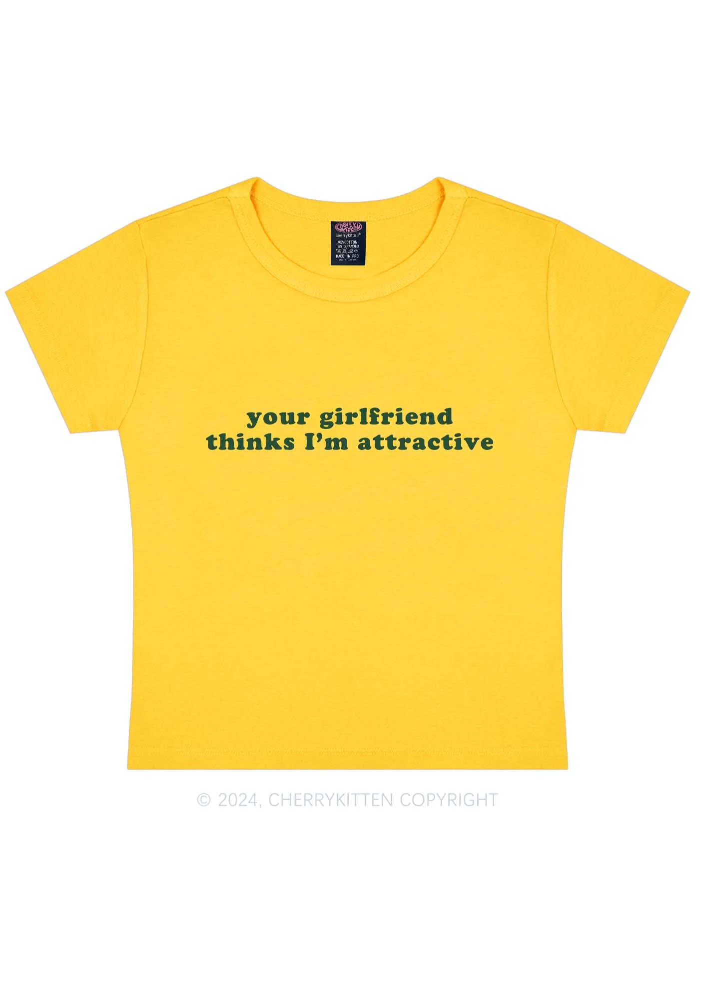 I'm Attractive Y2K Baby Tee Cherrykitten - Image 9