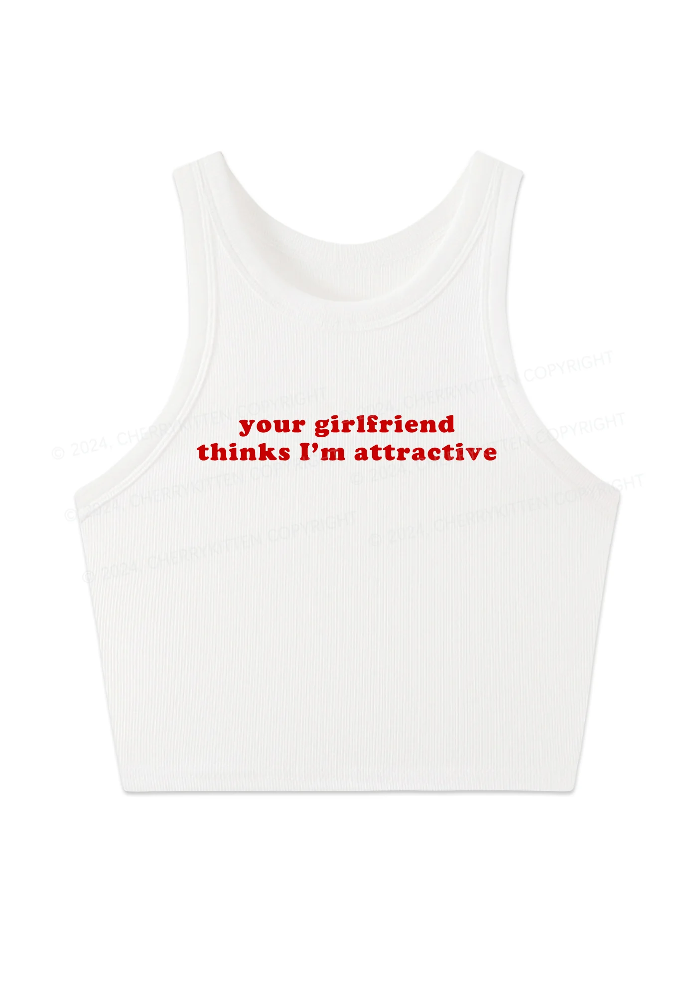 I'm Attractive Y2K Crop Tank Top Cherrykitten - Image 2