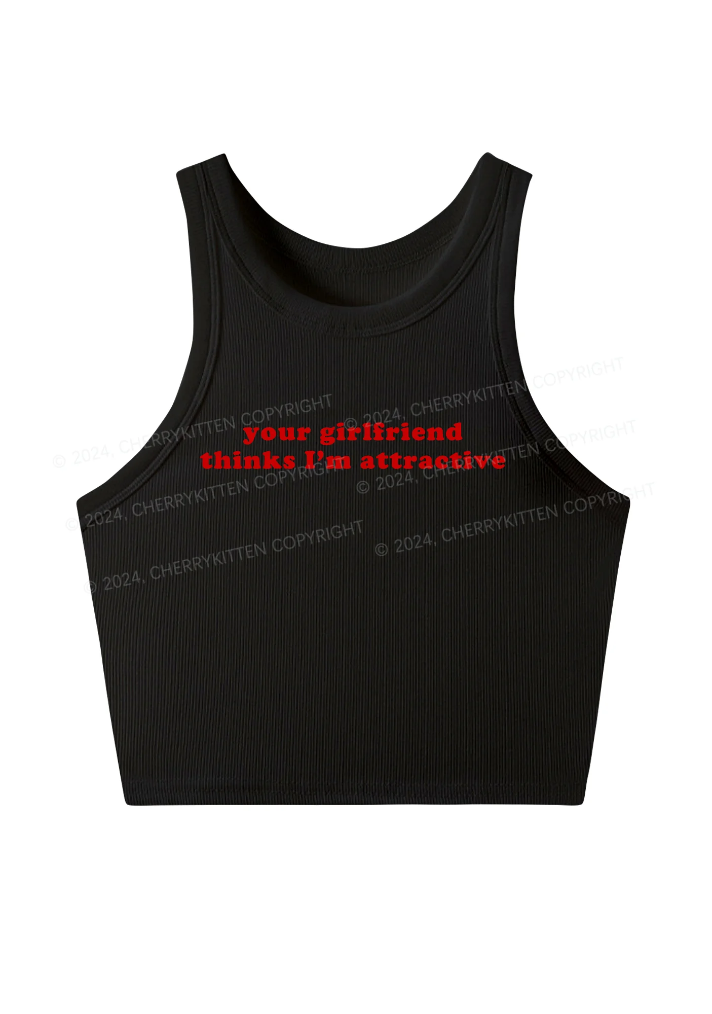 I'm Attractive Y2K Crop Tank Top Cherrykitten - Image 3