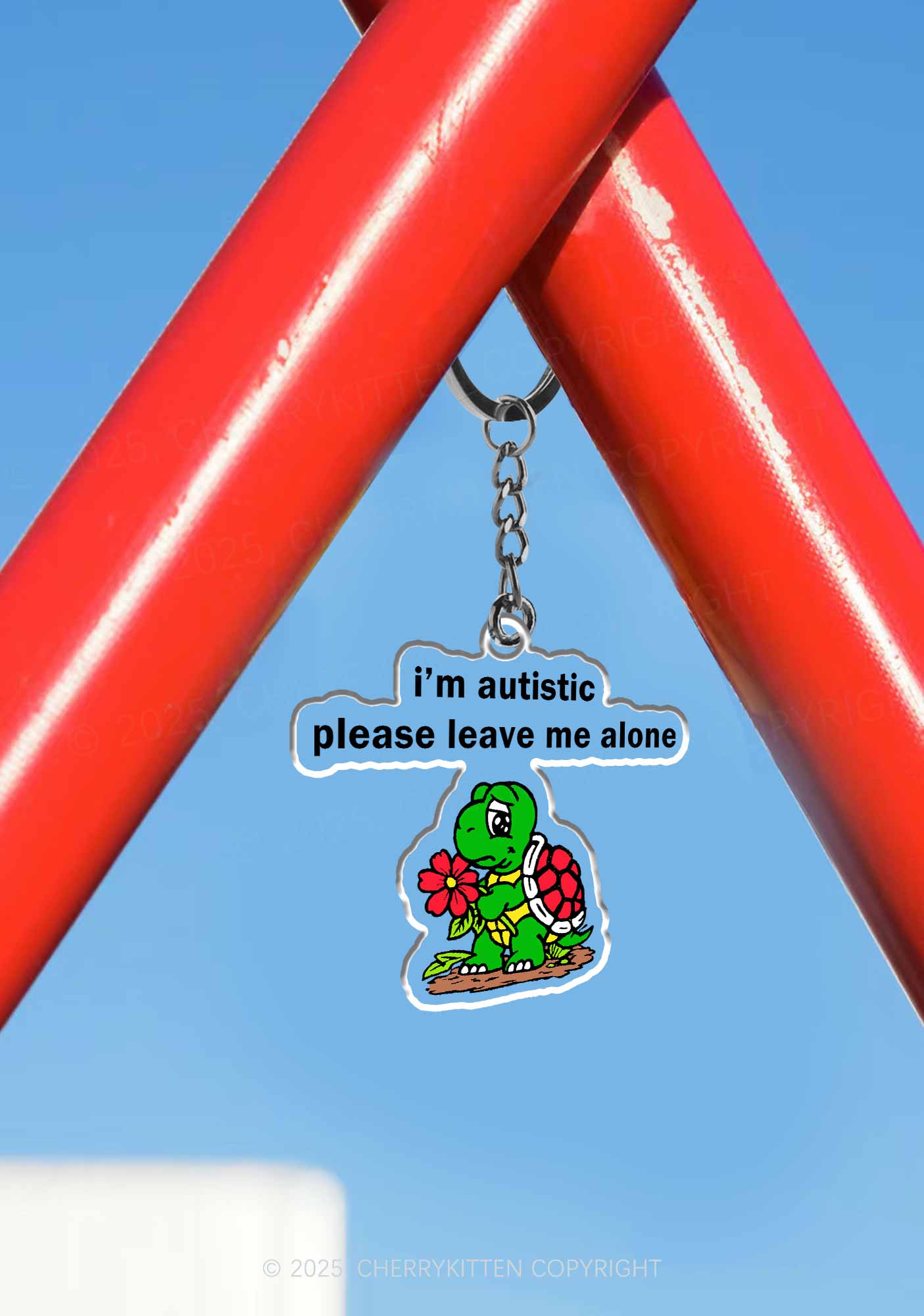Im Autistic Leave Me Alone 1Pc Y2K Keychain Cherrykitten - Image 3
