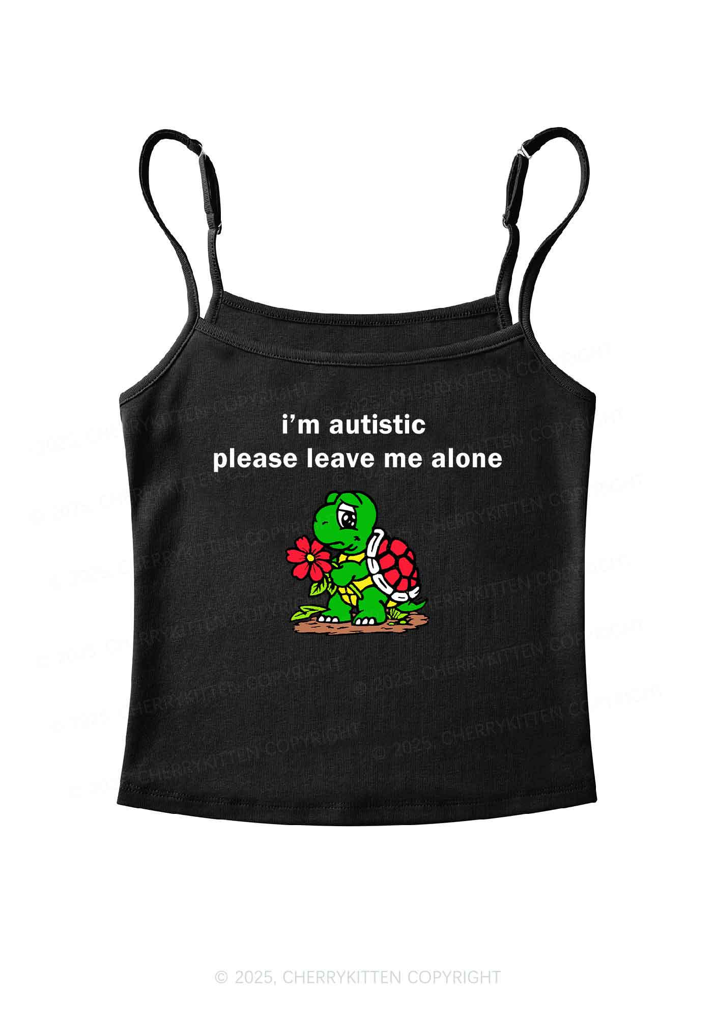 Im Autistic Leave Me Alone Y2K Spaghetti Strap Cami Cherrykitten - Image 3