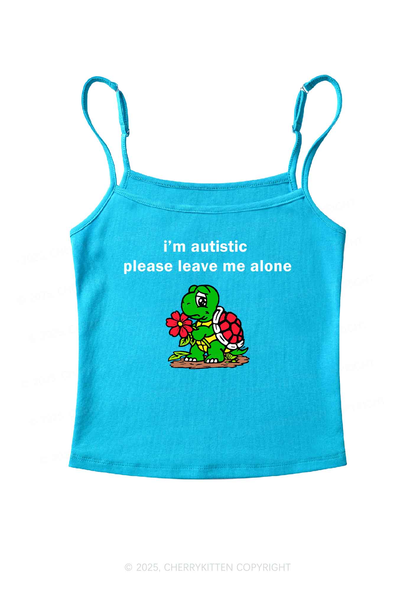 Im Autistic Leave Me Alone Y2K Spaghetti Strap Cami Cherrykitten - Image 4